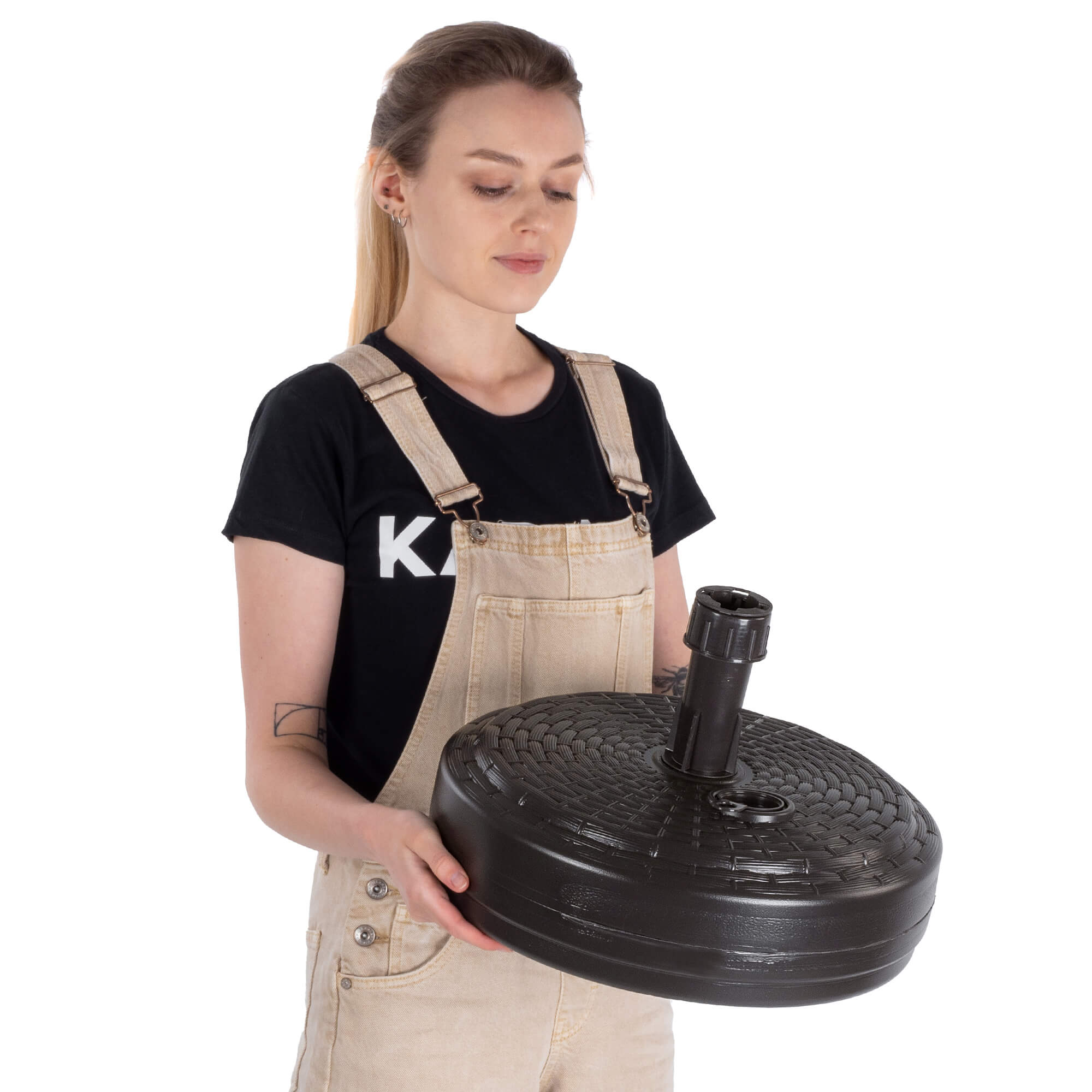 Podstawa pod parasol ogrodowy Solero rattan okrągła brąz