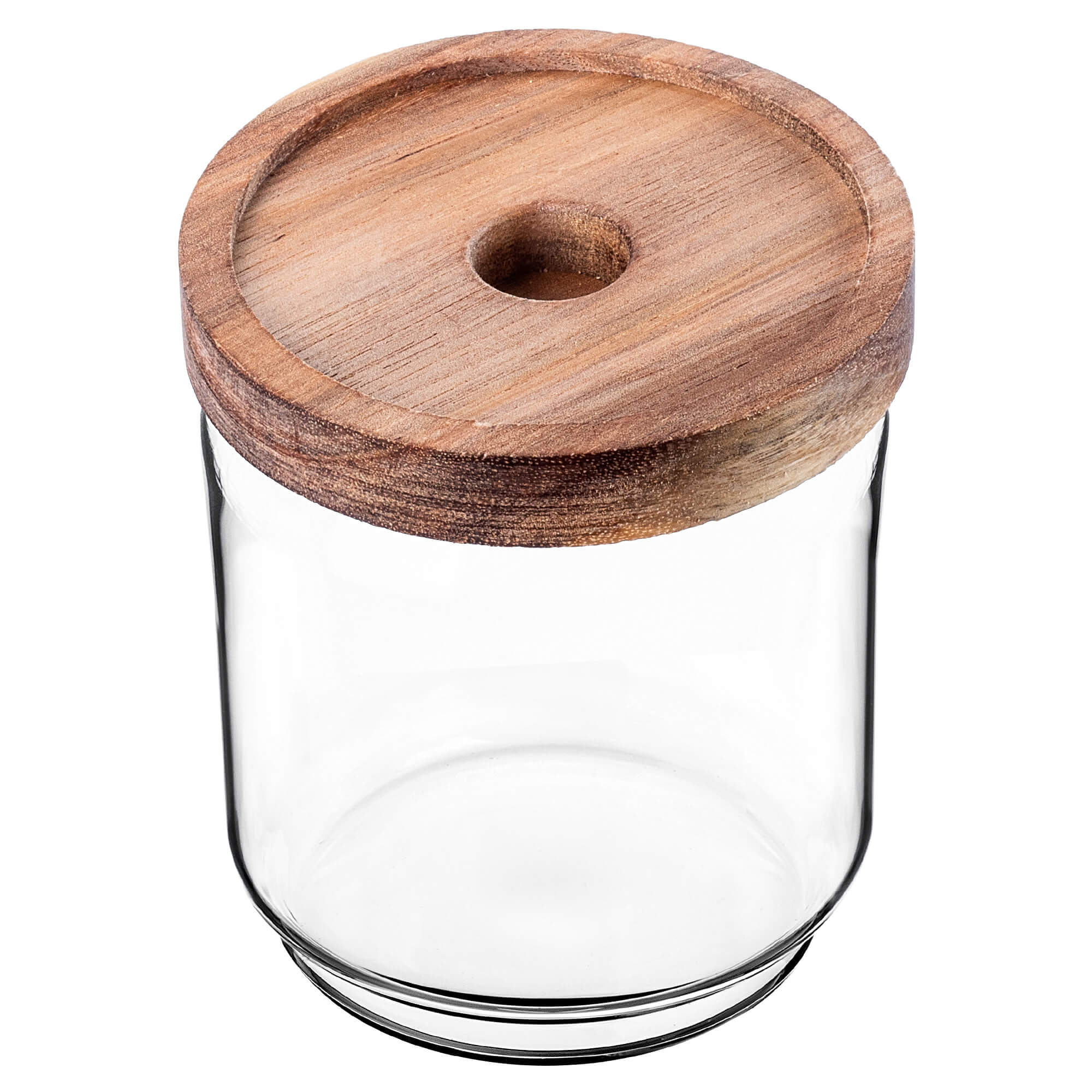 Pojemnik szklany na żywność Rucce z drewnianą pokrywką 450ml