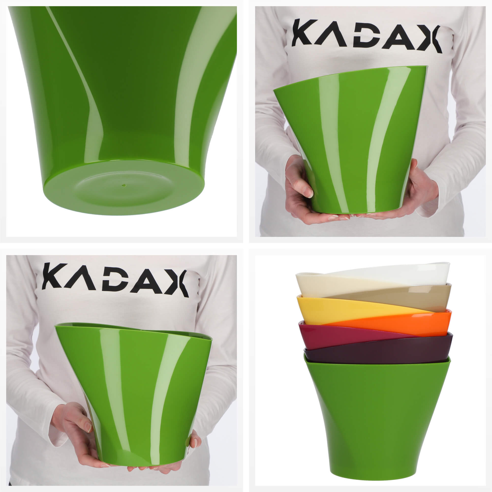 Doniczka asymetryczna 22 cm, zielona