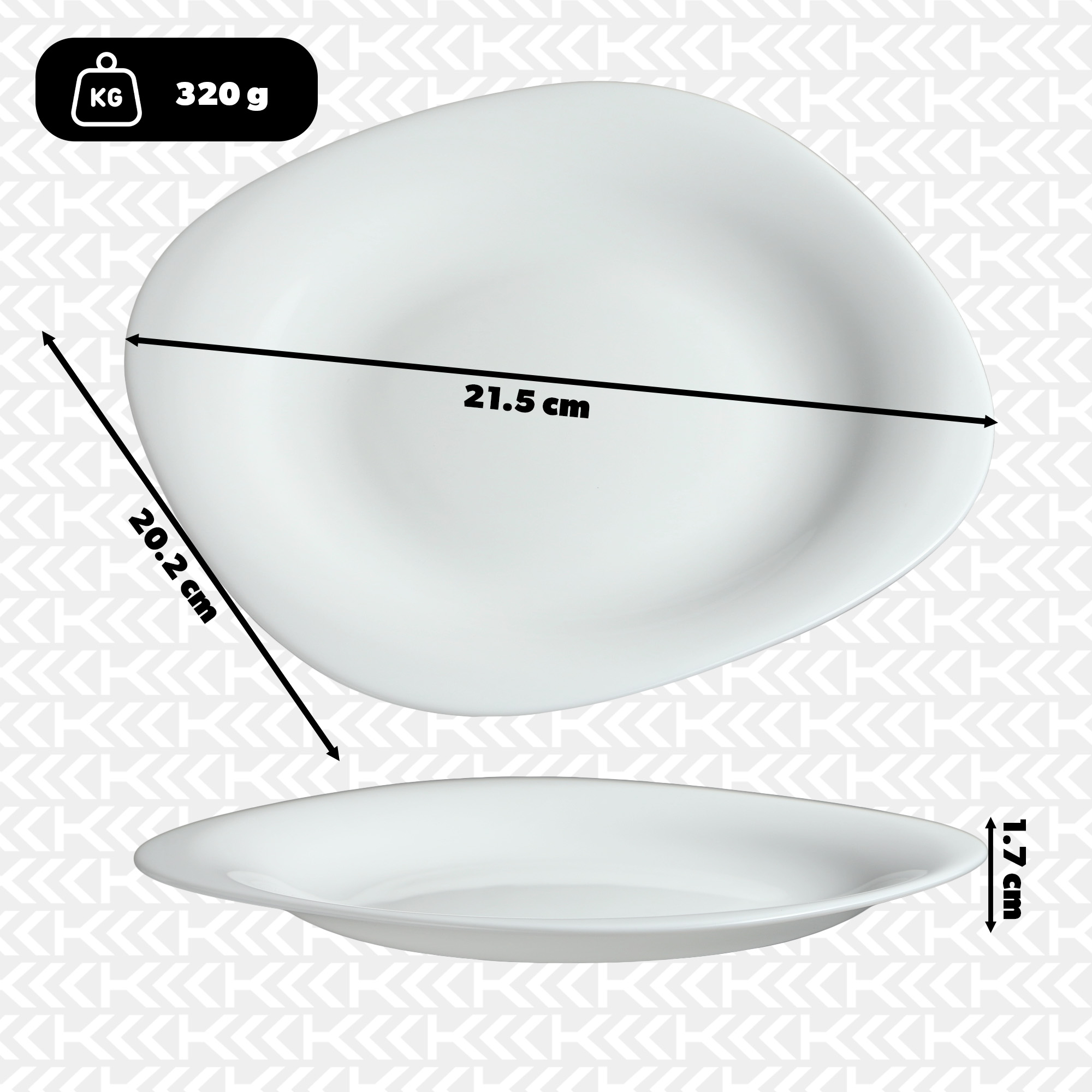 Talerz deserowy biały Prung, 21 cm, 1 szt.
