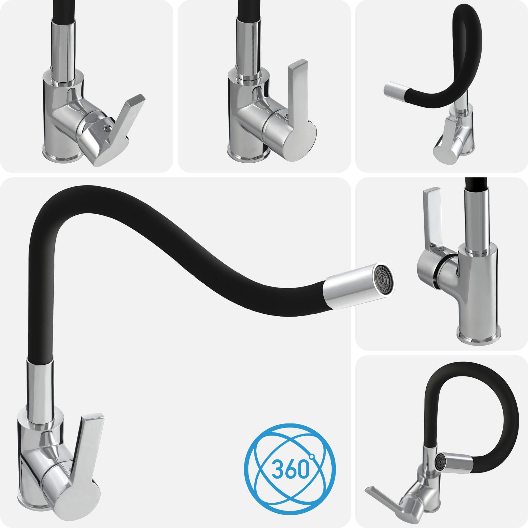 Bateria kuchenna Gospo Flex stojąca, czarna