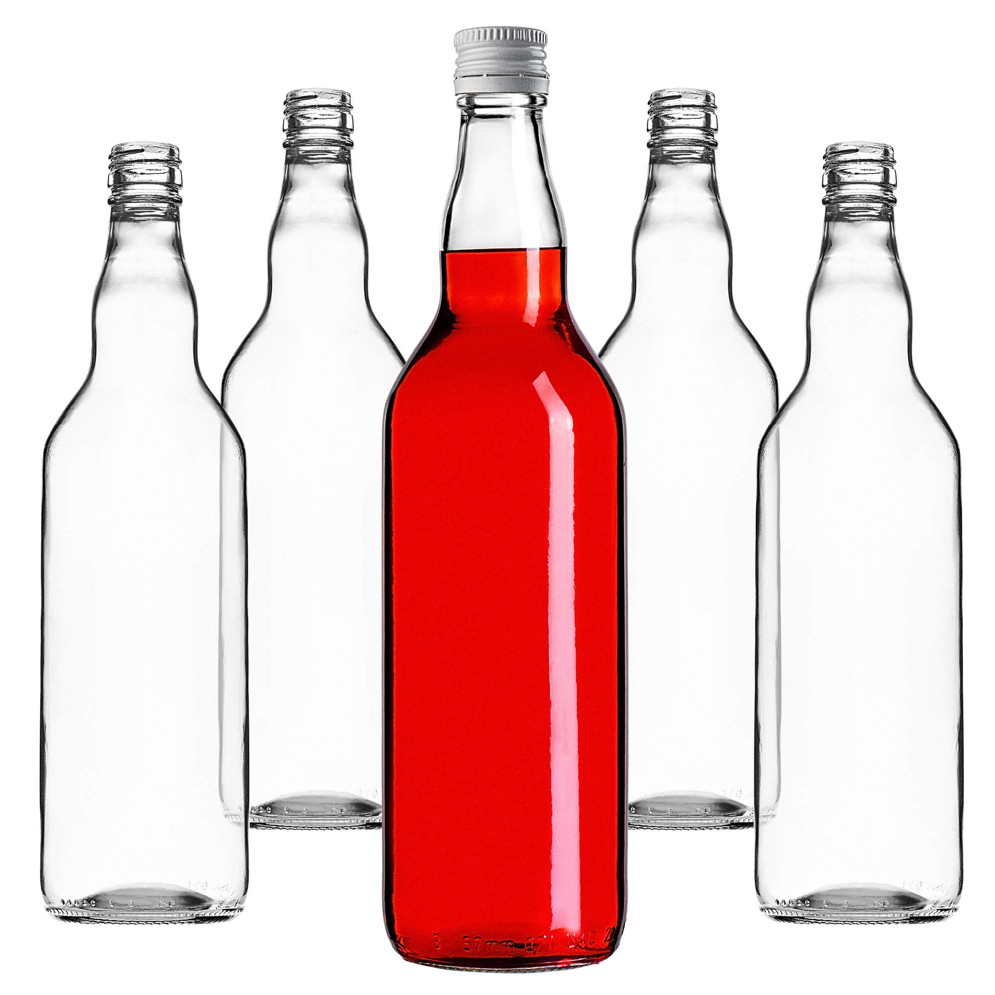 Szklana butelka Monopol 700ml z białą zakrętką 5 szt.