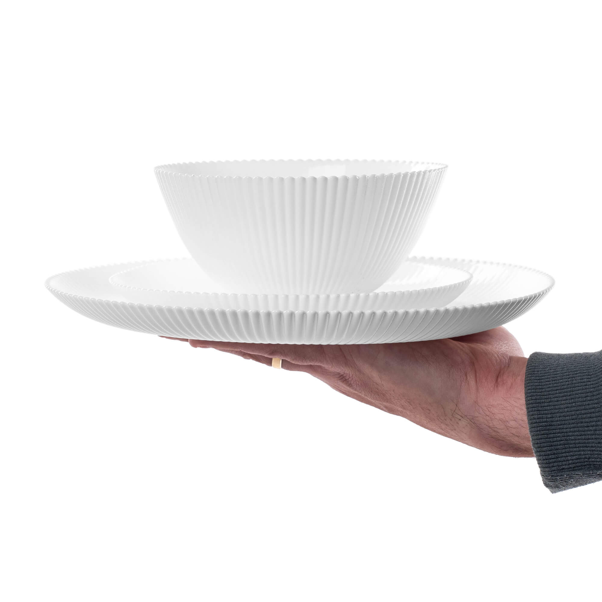 Zestaw obiadowy Regno biały 4 komplety