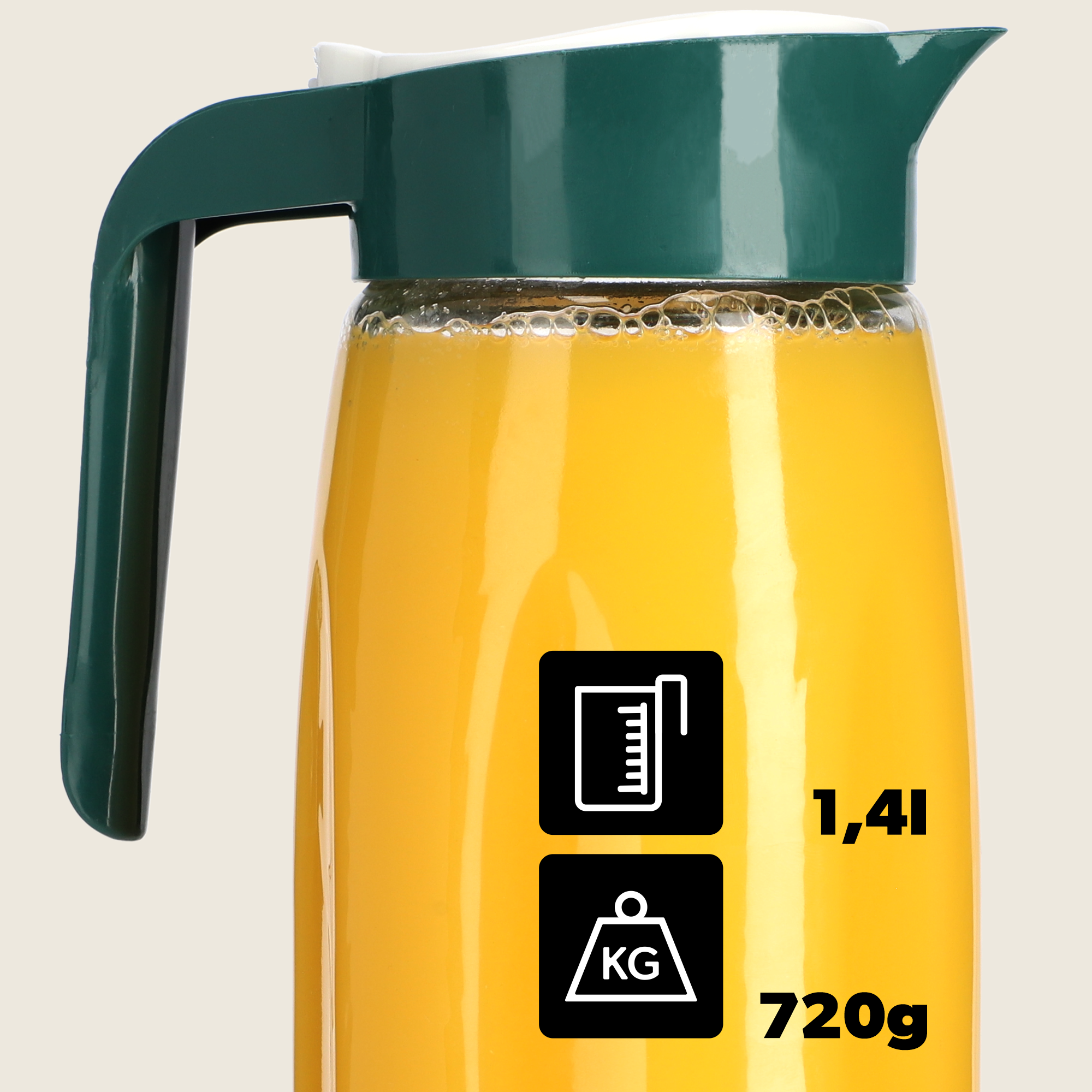Dzbanek z pokrywką do soku i zimnych napojów 1,4L zielony