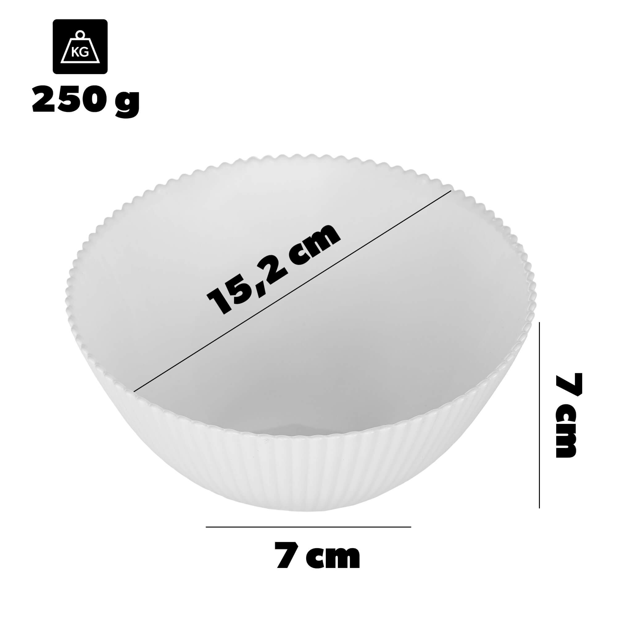 Salaterka szklana Regno 15.2 cm biała 6 szt.
