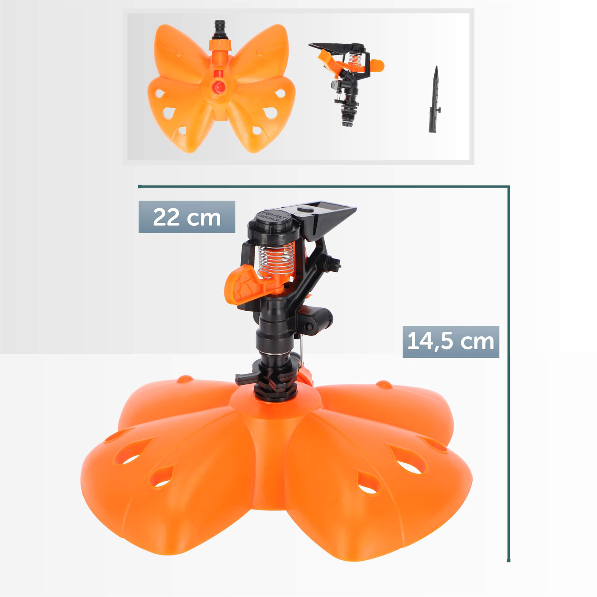 Zraszacz ogrodowy oscylacyjny 22 x 14 cm