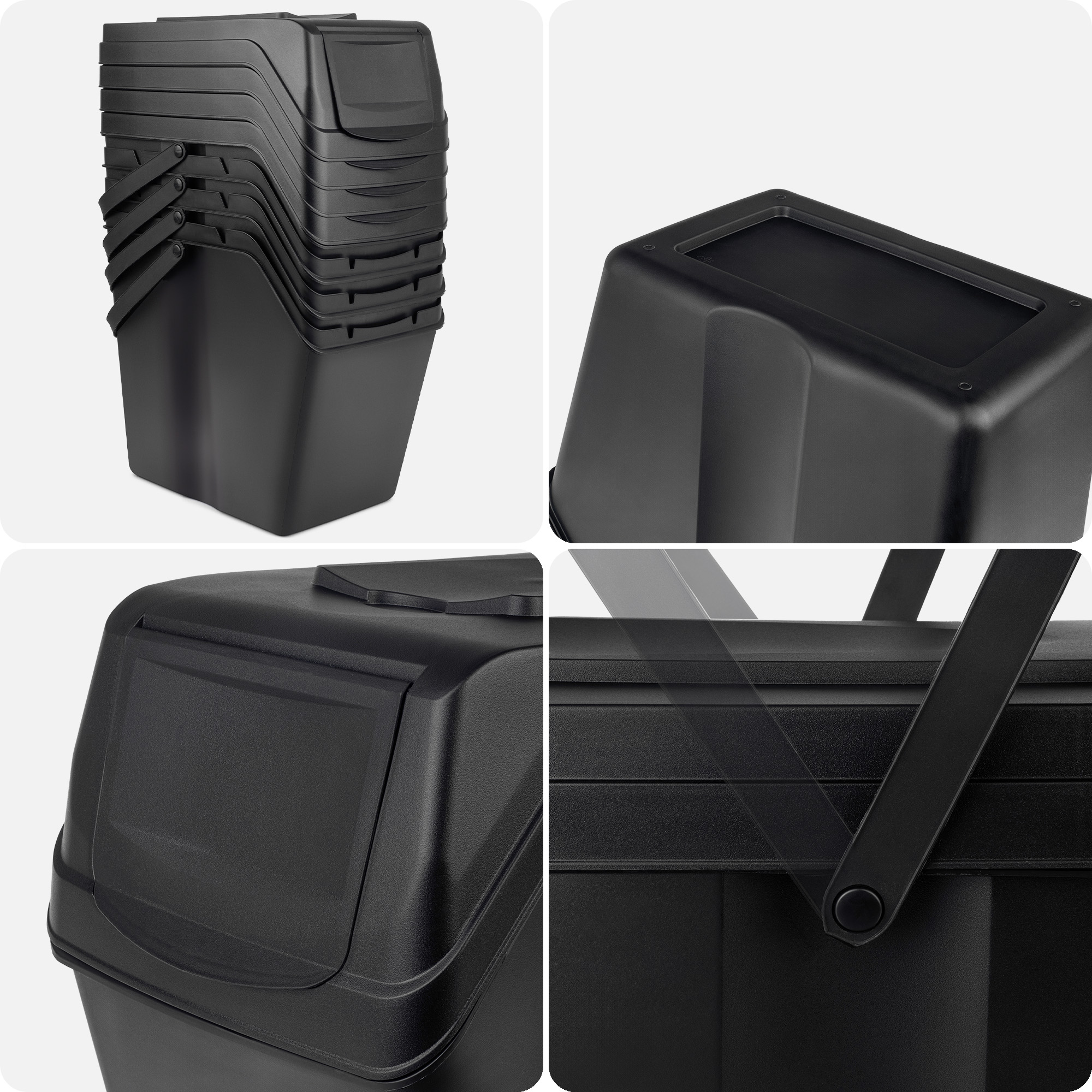 Kosze na śmieci Sornay 4x25 L czarne