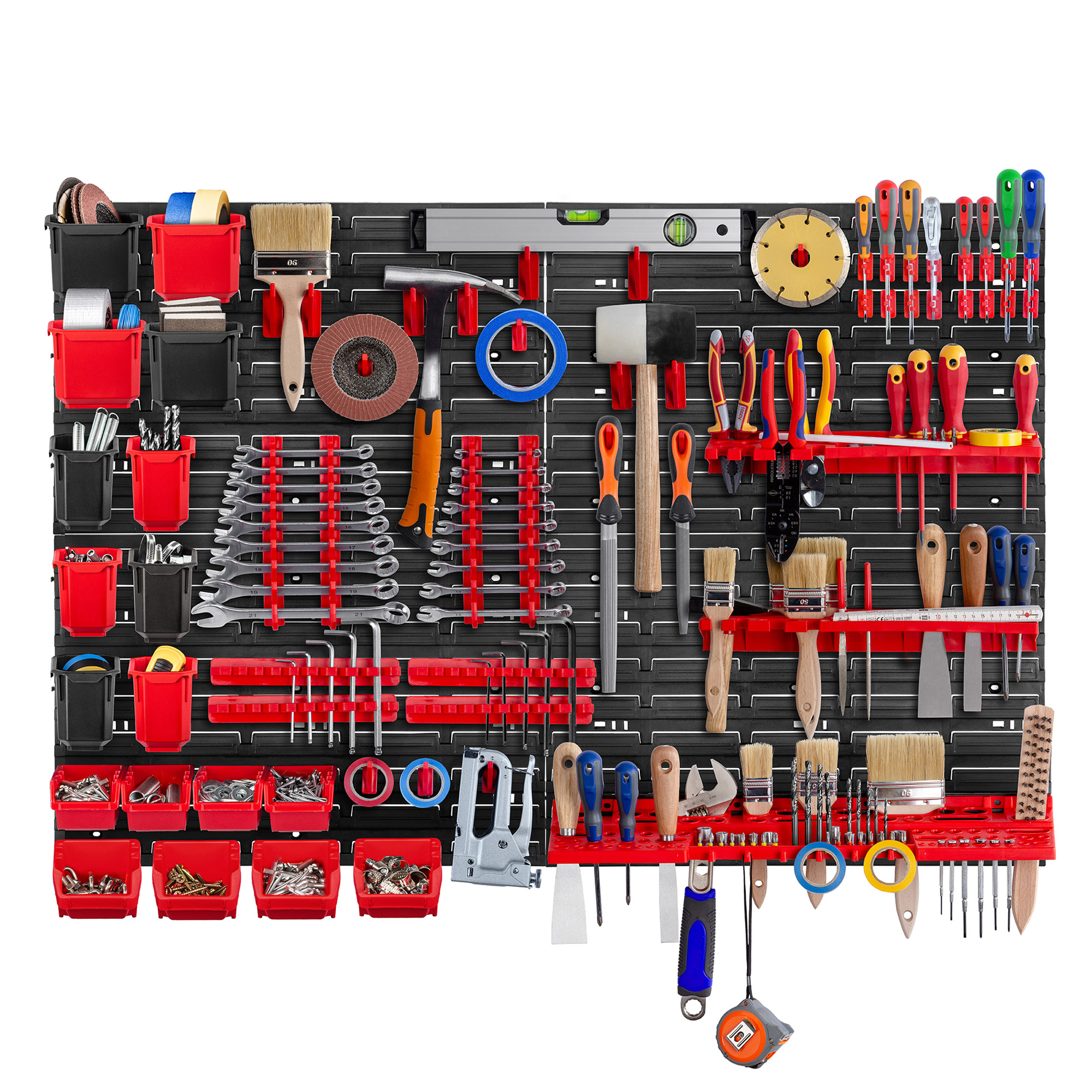 Tablica warsztatowa Lokke 61 elementów 116 x 78 cm, czerwona