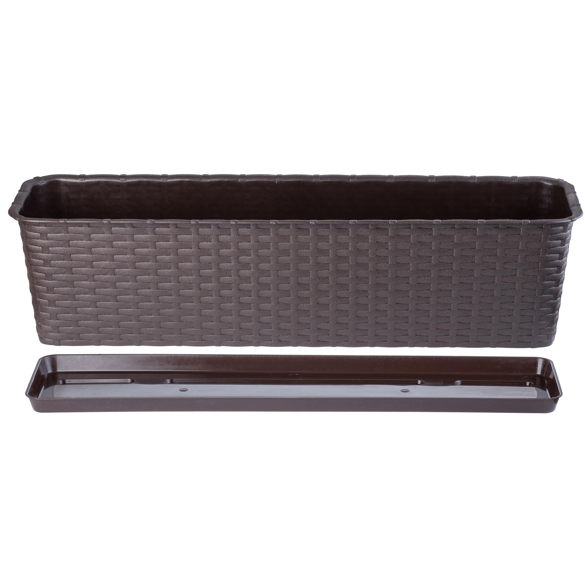 Skrzynka balkonowa z podstawką Frette 60 x 17 cm, brązowa