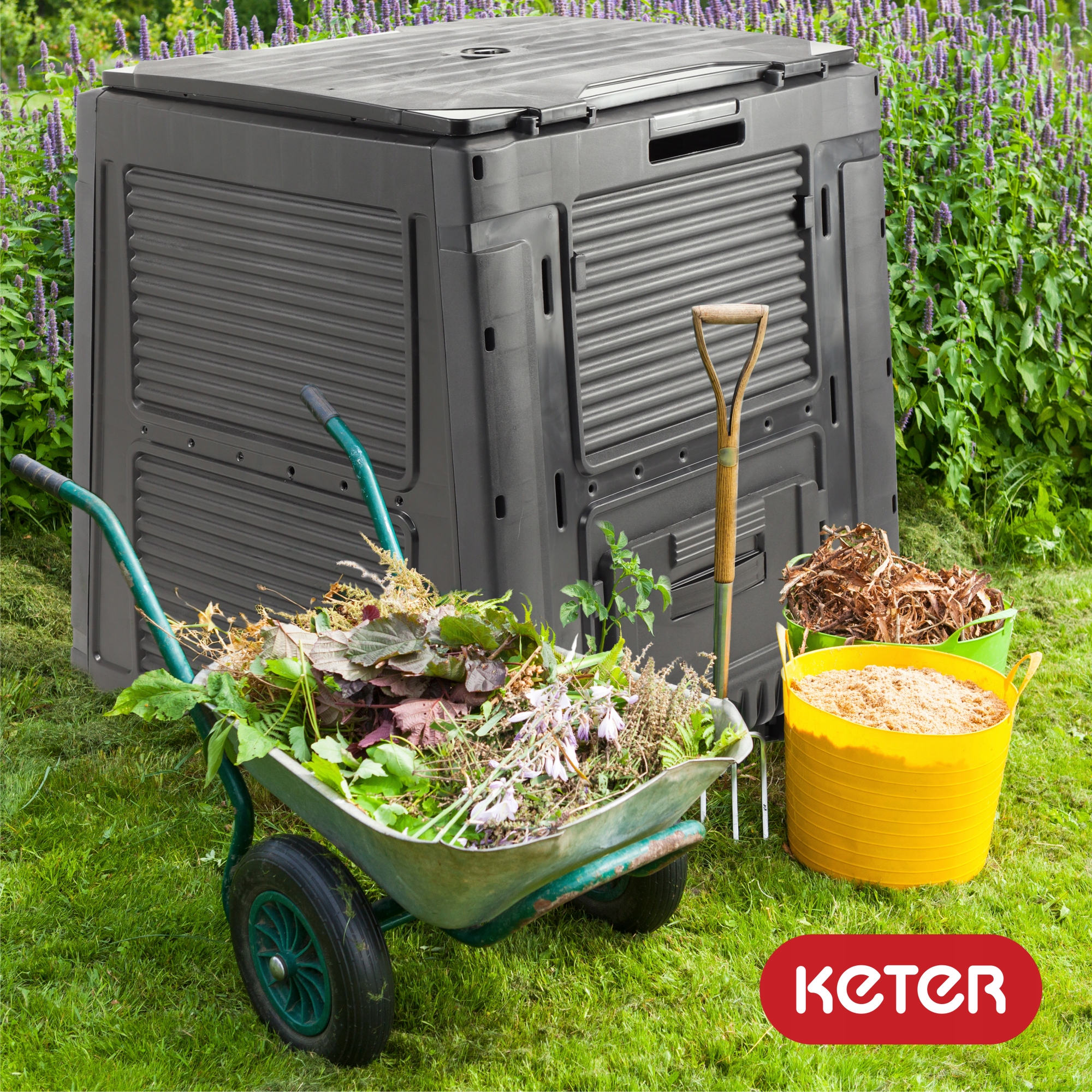 Kompostownik ogrodowy Keter 470L, czarny