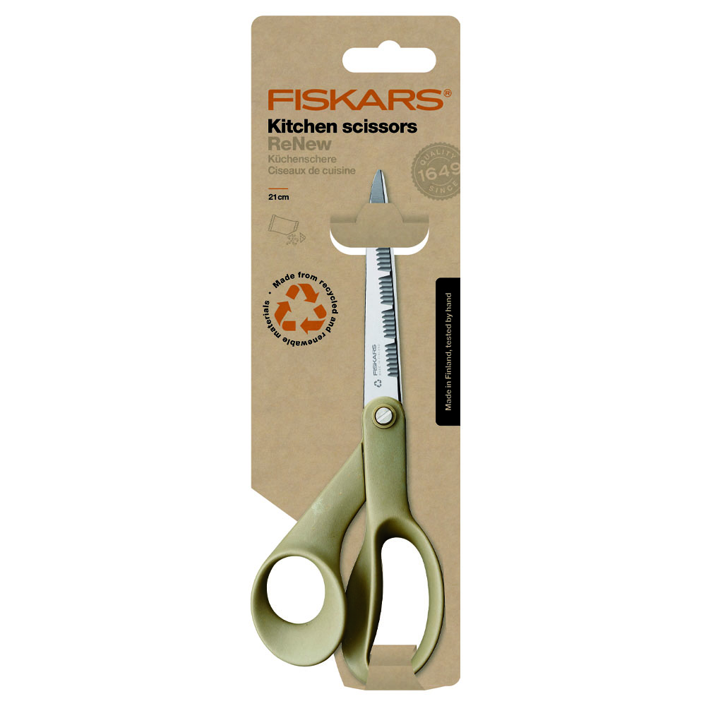 Fiskars 1062544 ReNew Nożyczki ogrodowe ząbkowane 21 cm