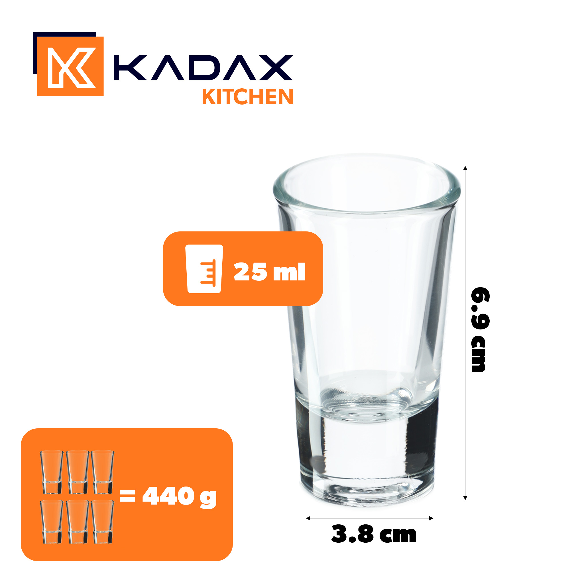 Kieliszki do wódki Lozzi 25 ml, pakiet 6 szt.