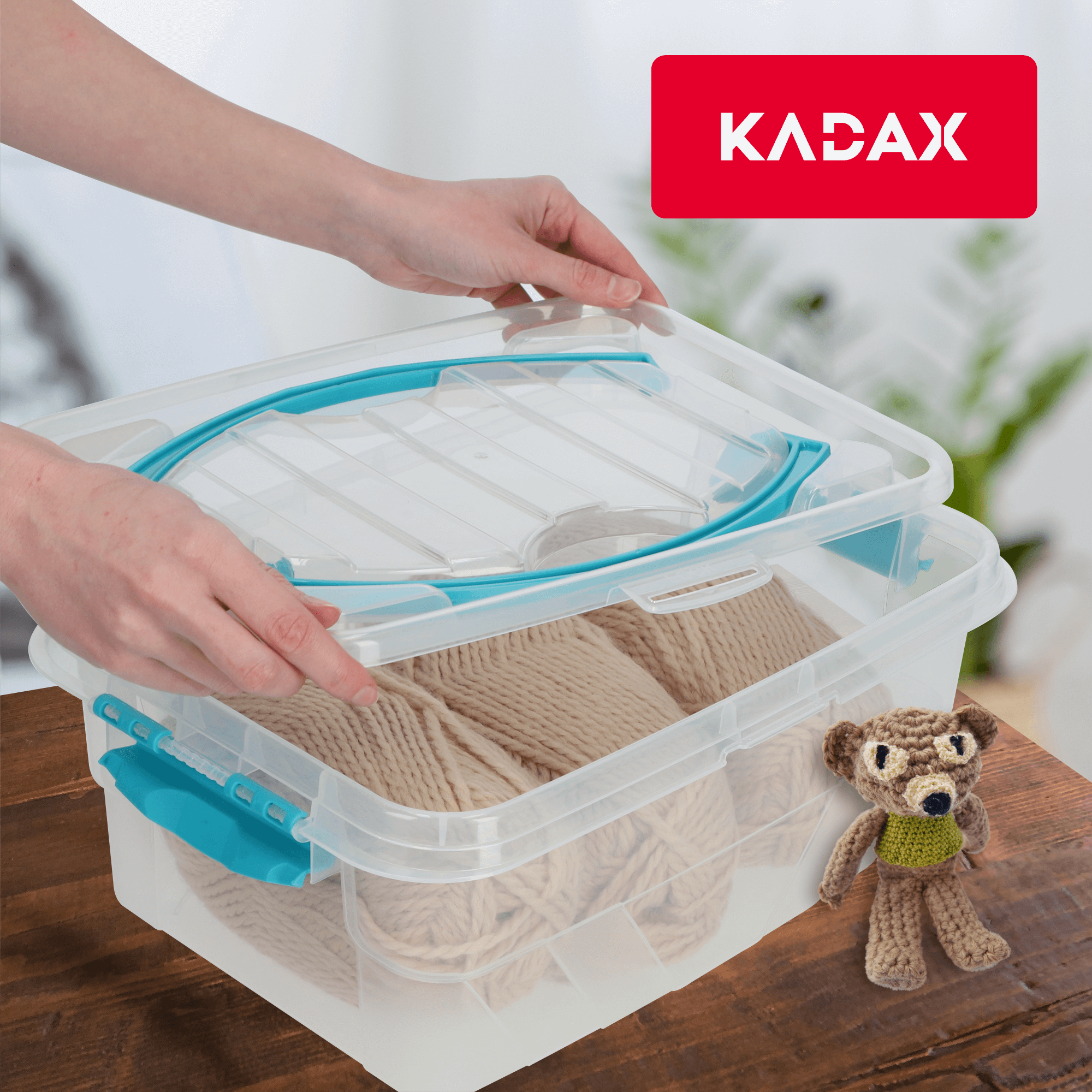 Pojemnik do przechowywana z pokrywą 9L, niebieski