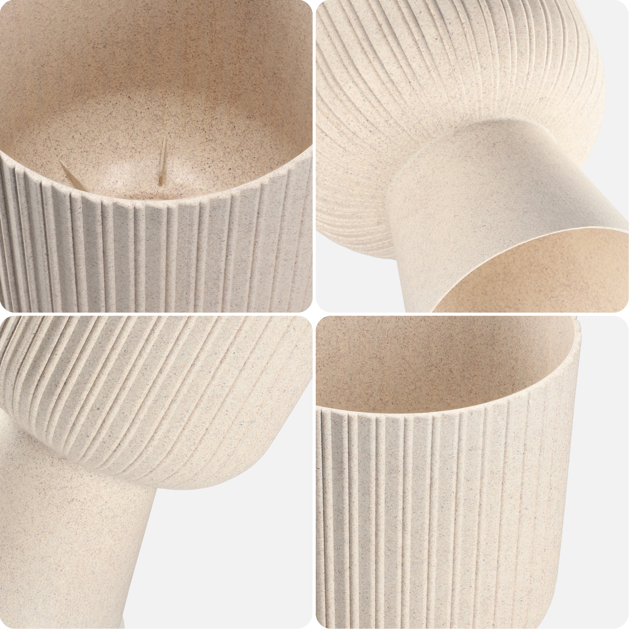 Doniczka na nóżce Golem Eco 18 cm, biała