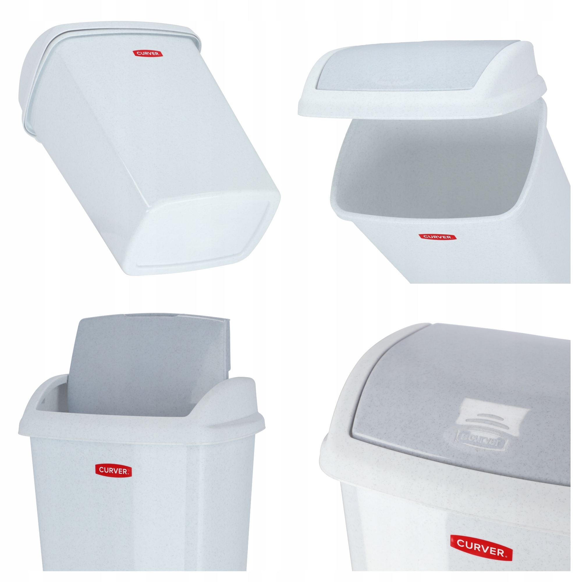 Kosz na śmieci uchylny Curver Dominik 10L, granitowy