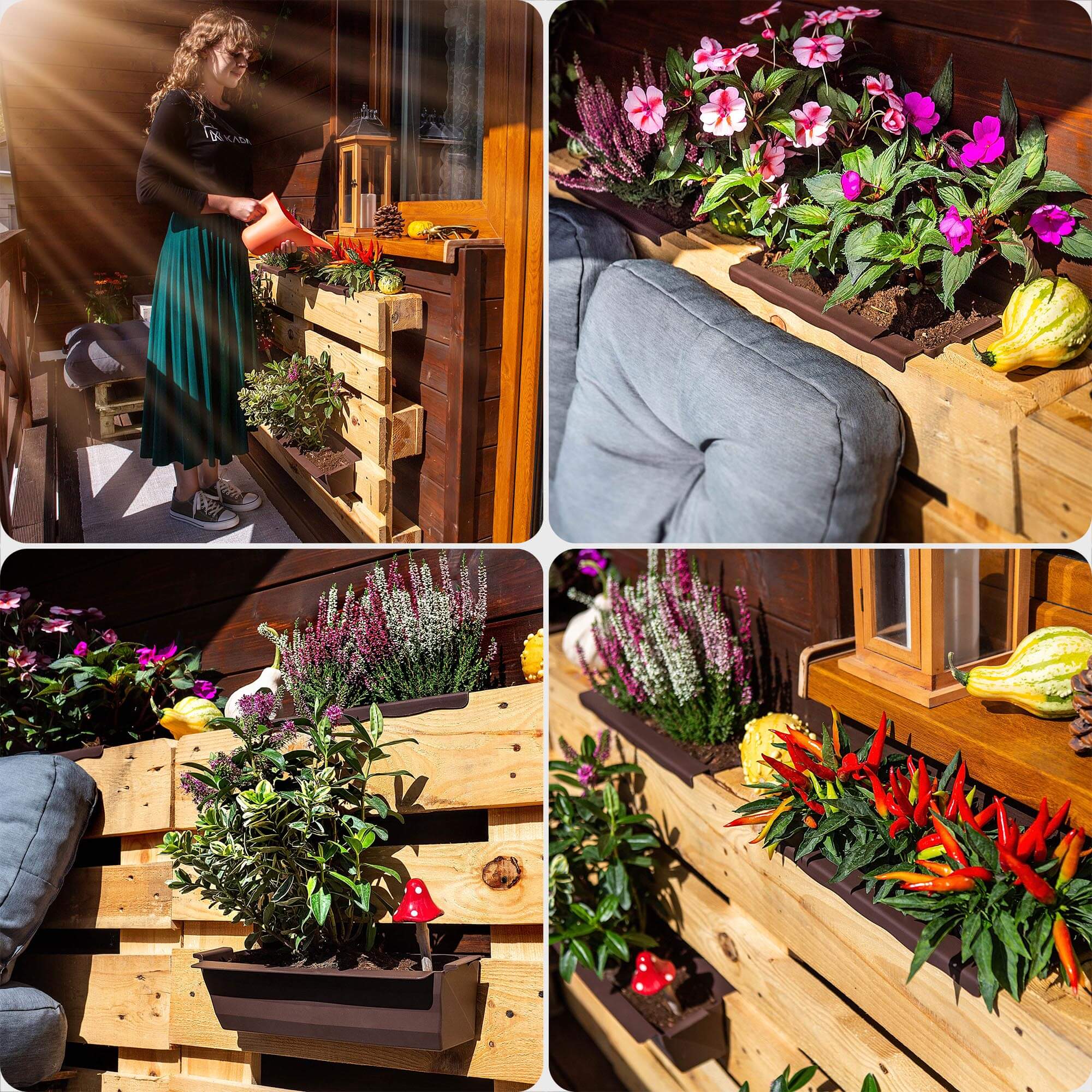 Doniczka do europalet Veere 40.5 cm brązowa 16 szt.