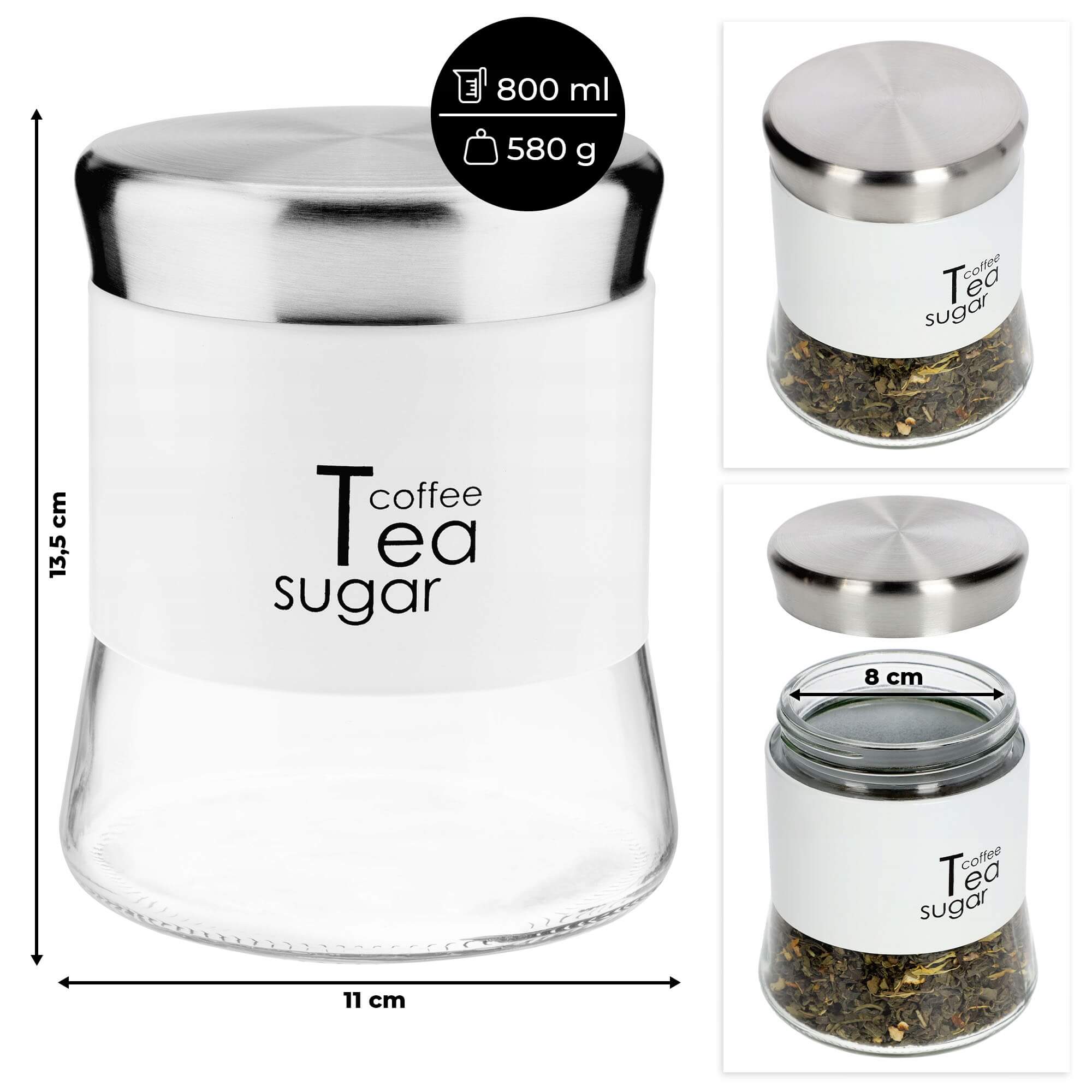 Pojemniki kuchenne na kawę i herbatę 5 szt.