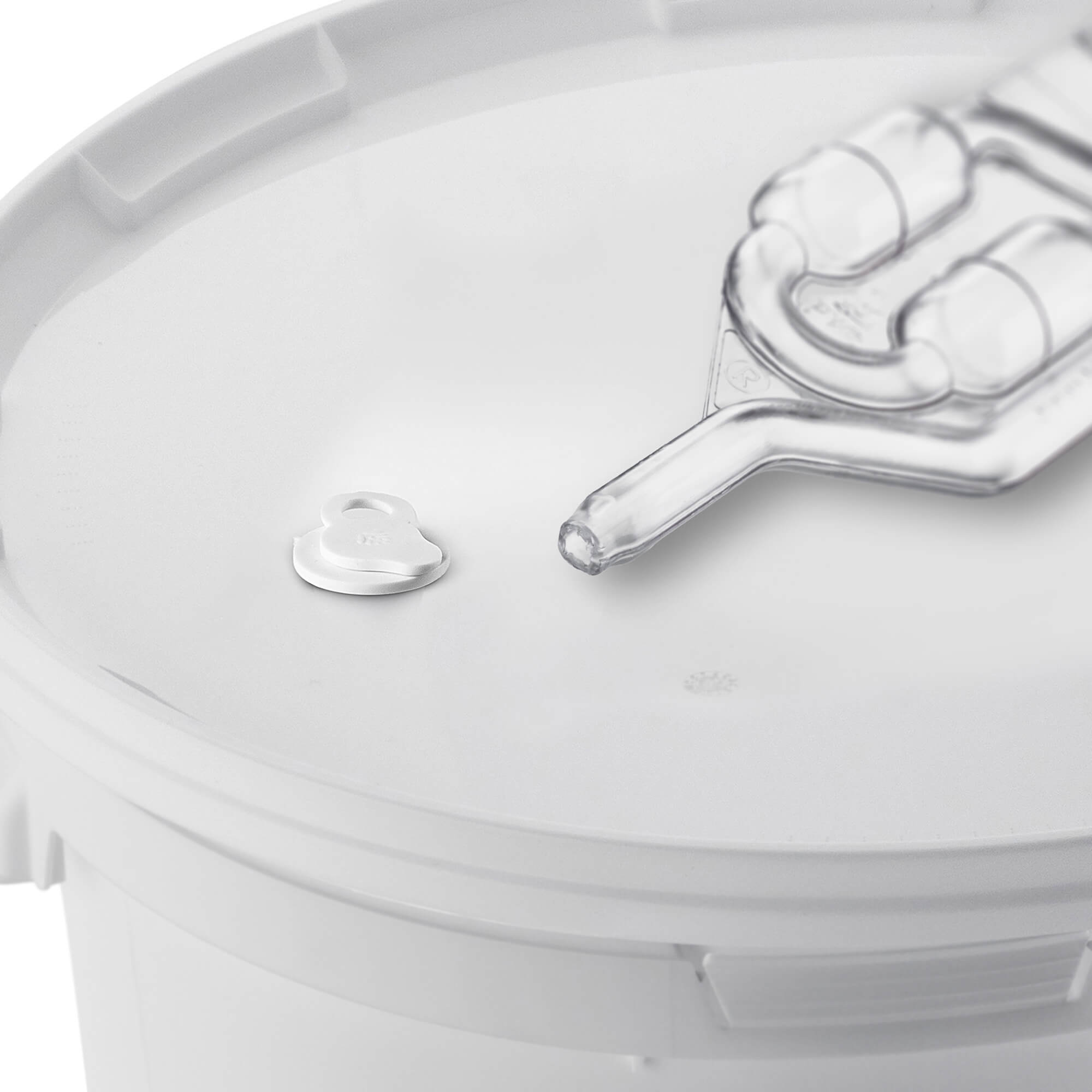 Pojemnik fermentacyjny Acerra z pokrywą i uchwytem 20L biały + korek + rurka fermentacyjna