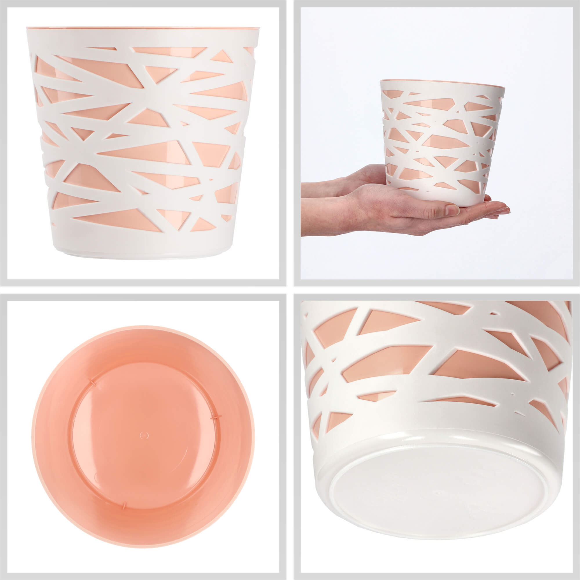 Doniczka z wkładem Rusio 13 cm, beżowa