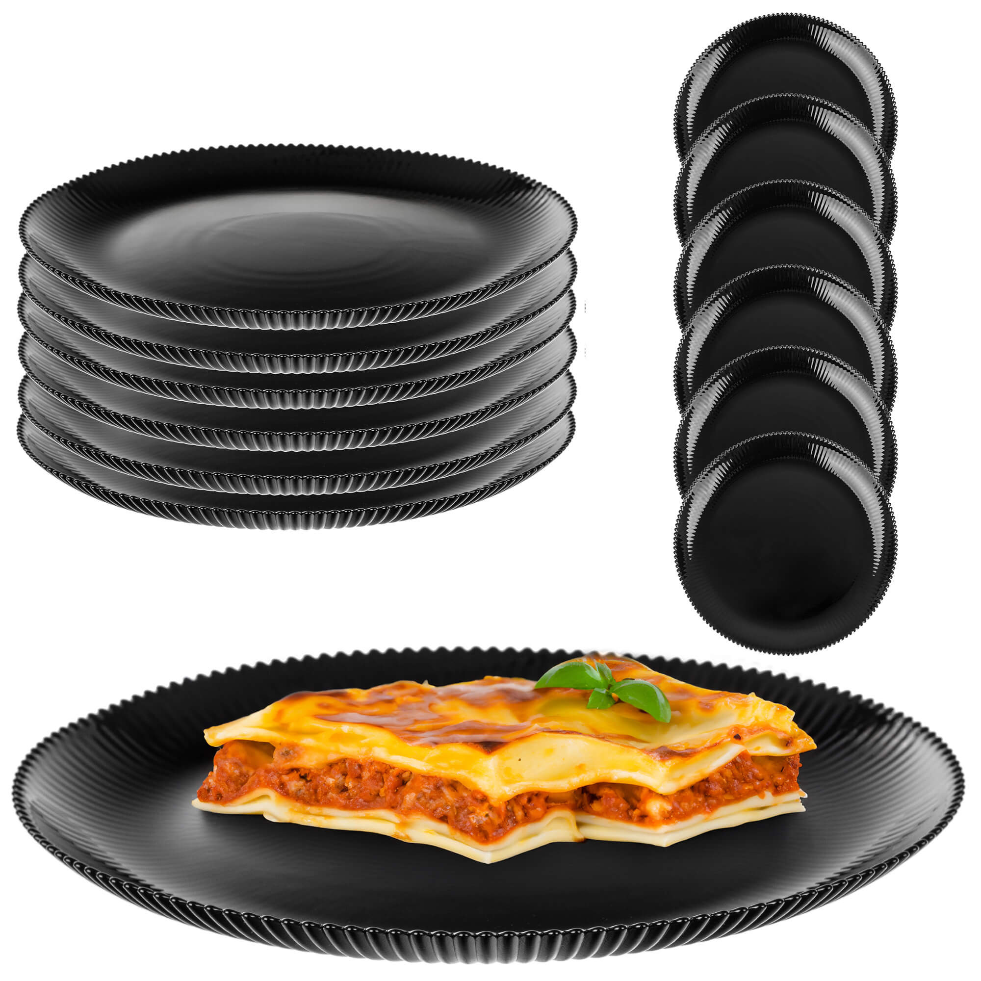 Talerz płytki Regno 26.5 cm czarny 6 szt.