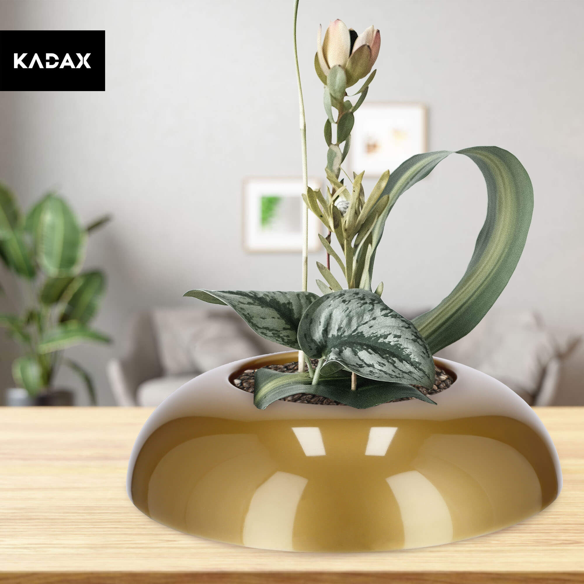 Ikebana na kwiaty okrągła 6 x 23 cm, złota