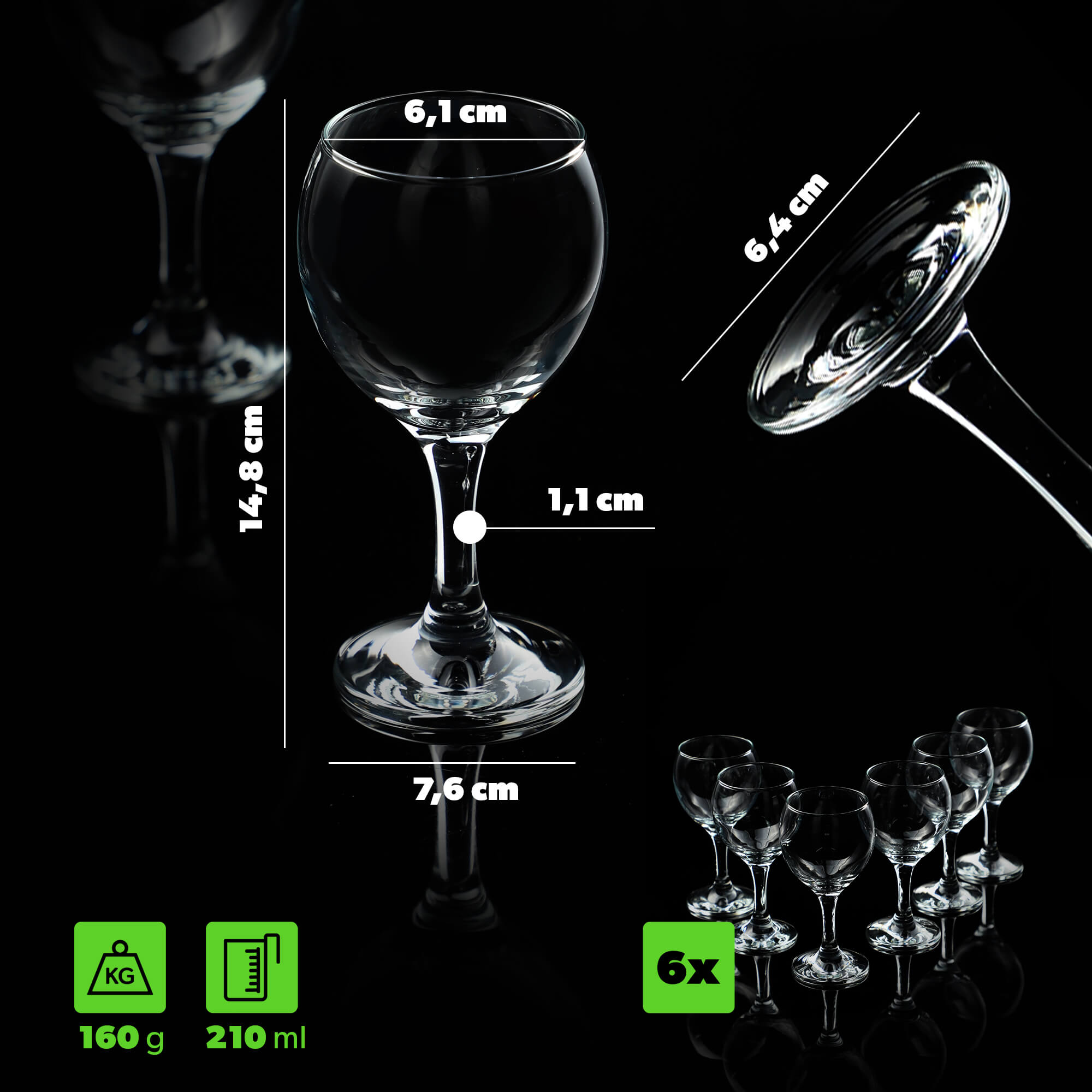 Kieliszki Jordet do czerwonego wina 210 ml, 6 szt.