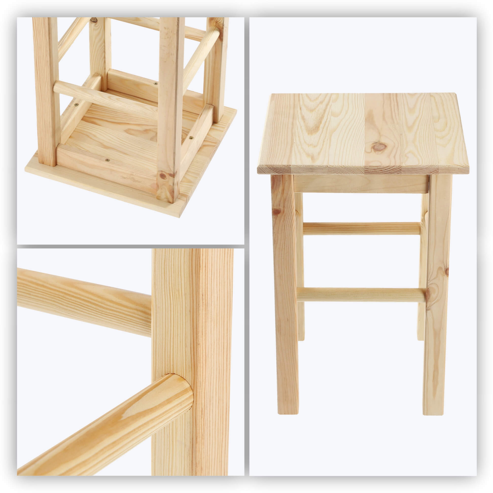 Drewniany taboret kuchenny Falun 44 x 30 cm