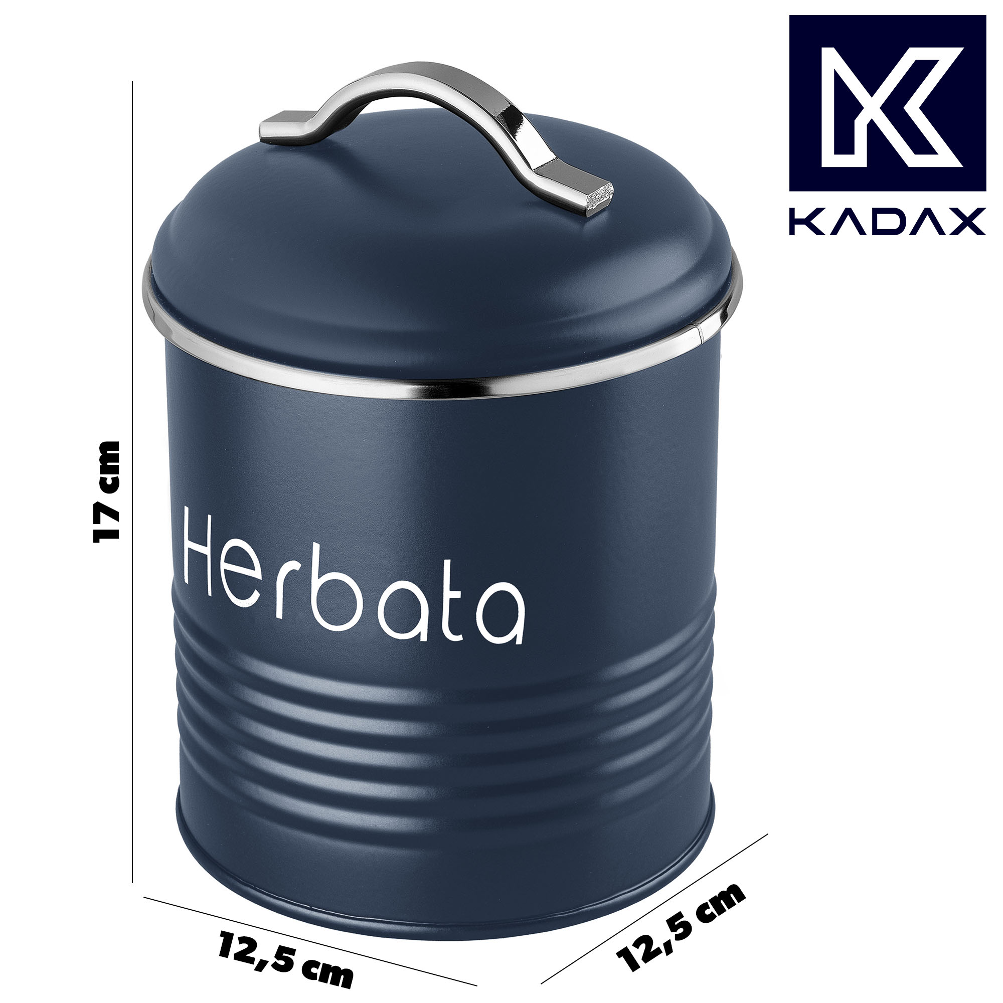 Pojemnik na herbatę metalowy Tosse, granatowy