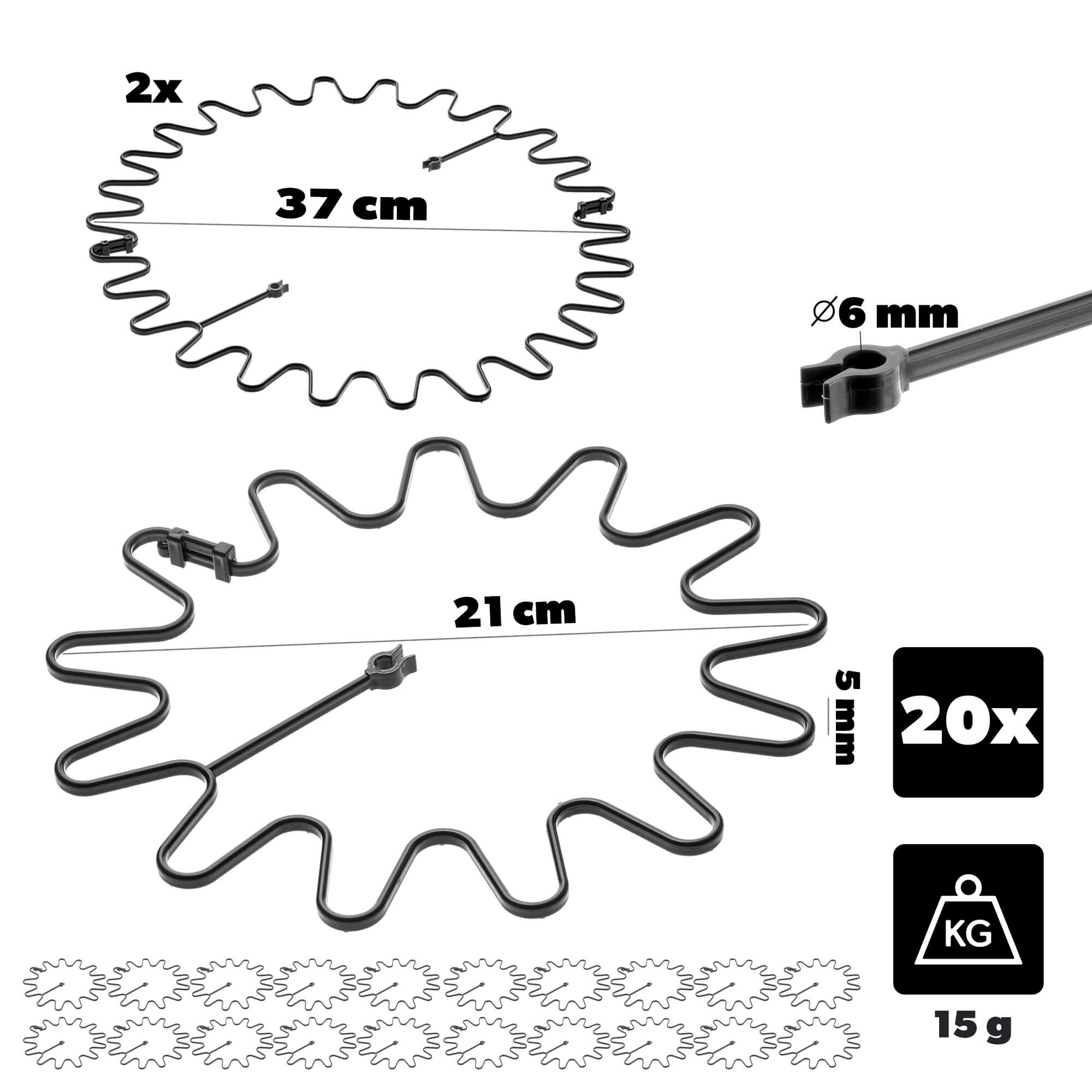 Obejma do roślin Montlaur 21 cm czarna 20 szt.