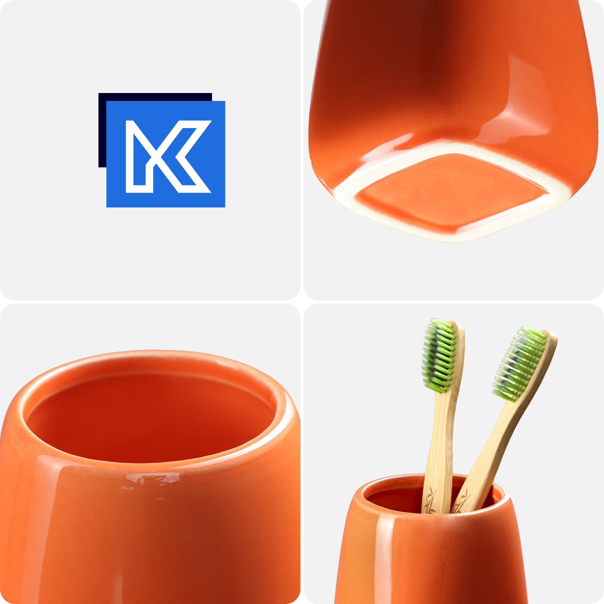 Kubek łazienkowy Ivo, pomarańczowy