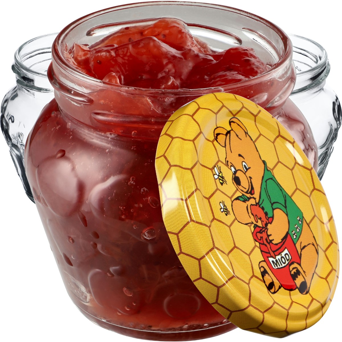 Słoiki Kemi 200ml 50szt 66mm + wieczka "Miód"