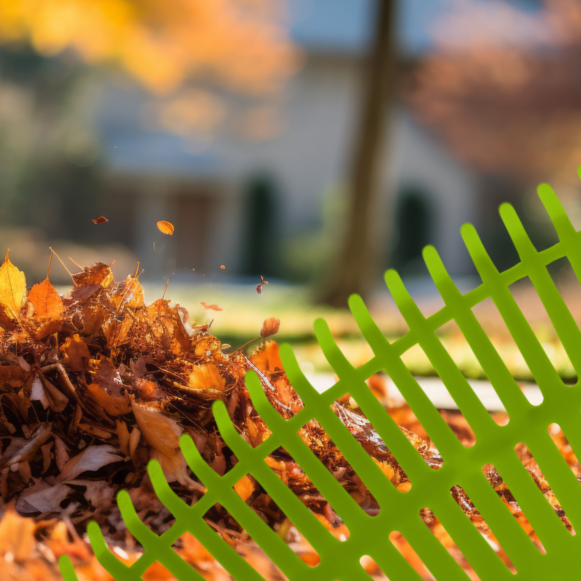 Grabie do liści Laxe 25 zębów zielone bez trzonka