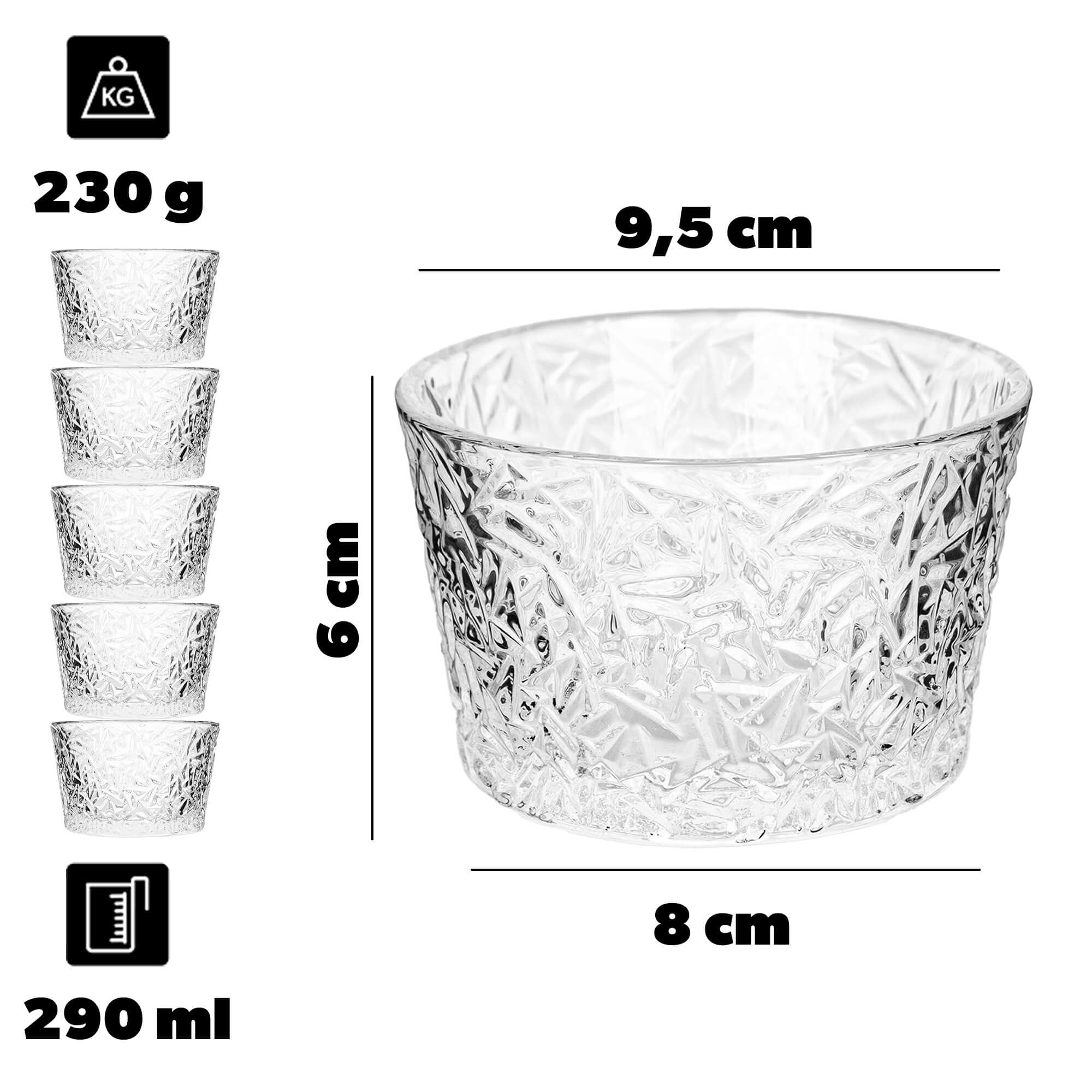 Pucharek do lodów Torza 290ml bez nóżki wzór lód 6 szt.