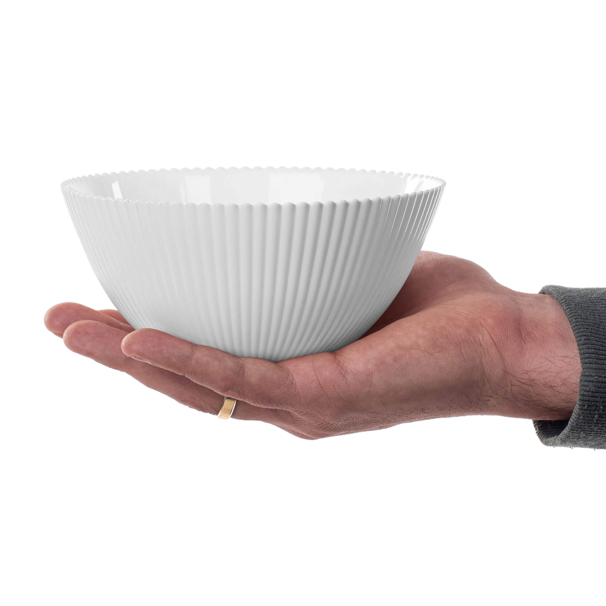 Salaterka szklana Regno 15.2 cm biała 3 szt.