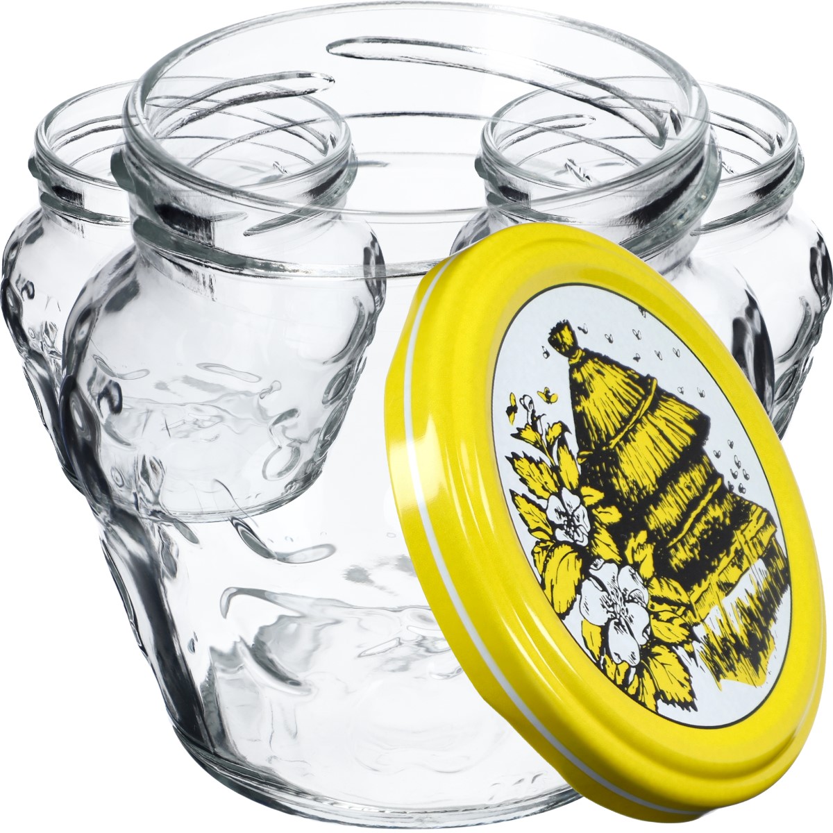 Słoiki Kemi 200ml 100szt 66mm + wieczka "Pszczoły"