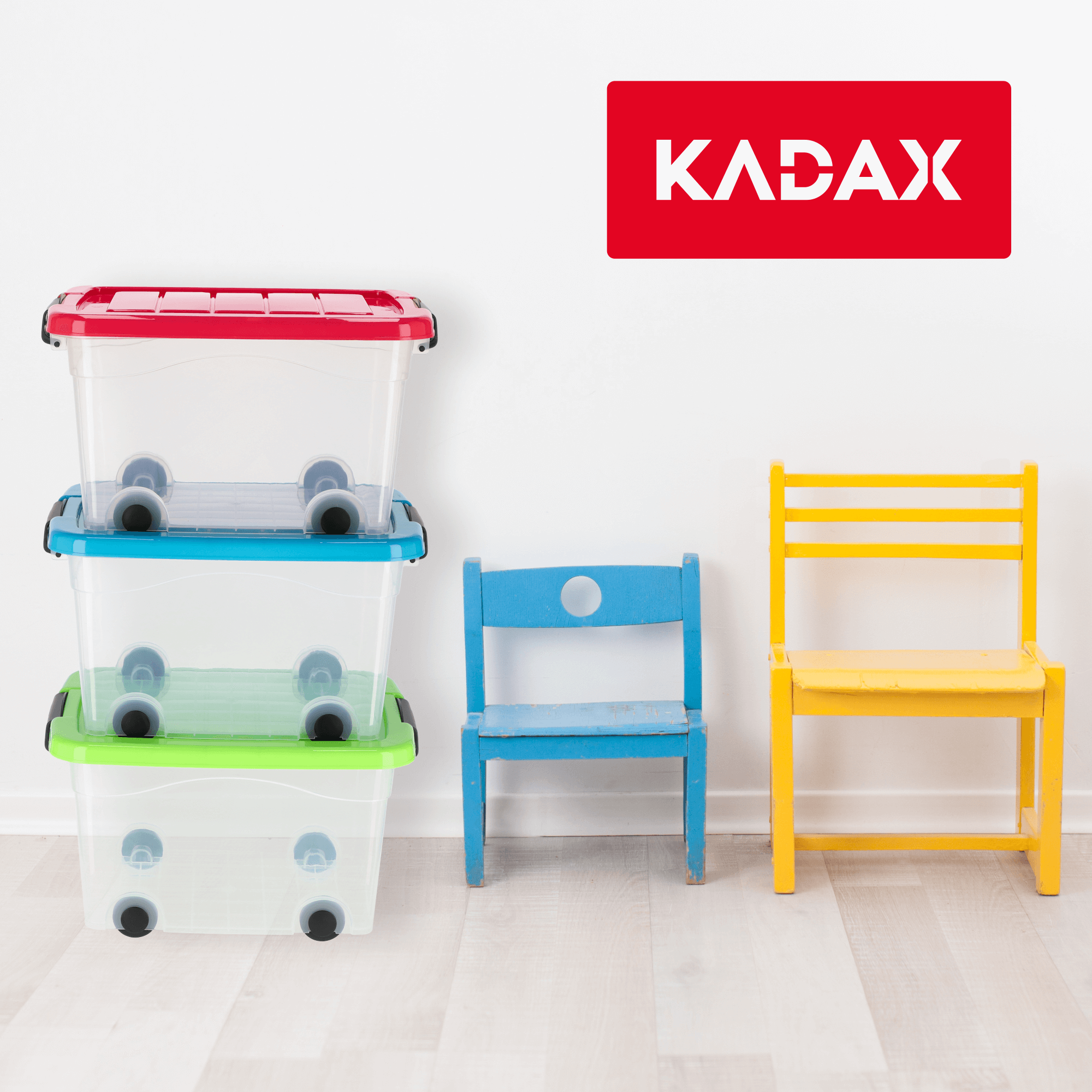 Plastikowy pojemnik na kółkach Vado 40L, niebieski