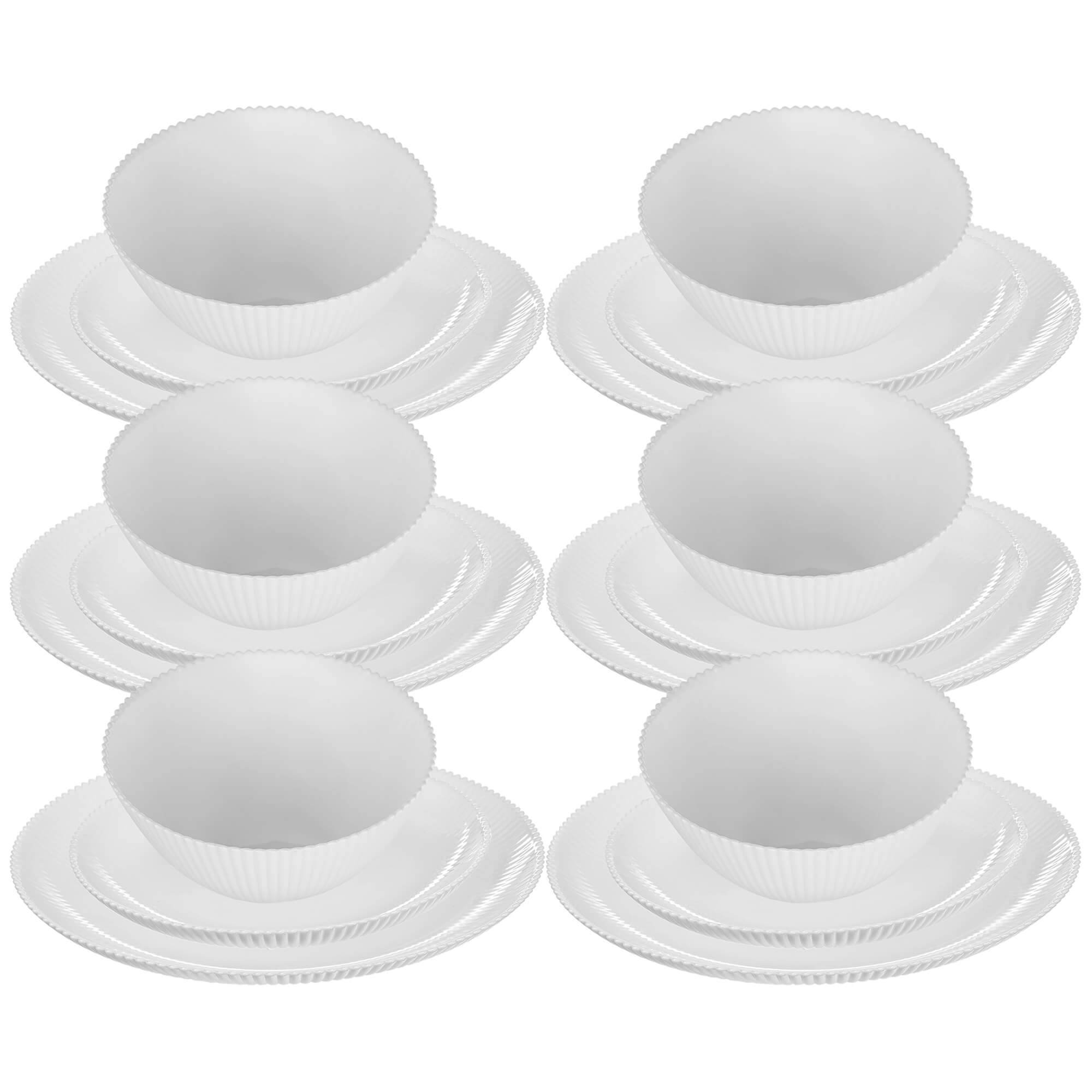 Zestaw obiadowy Regno biały 6 kompletów