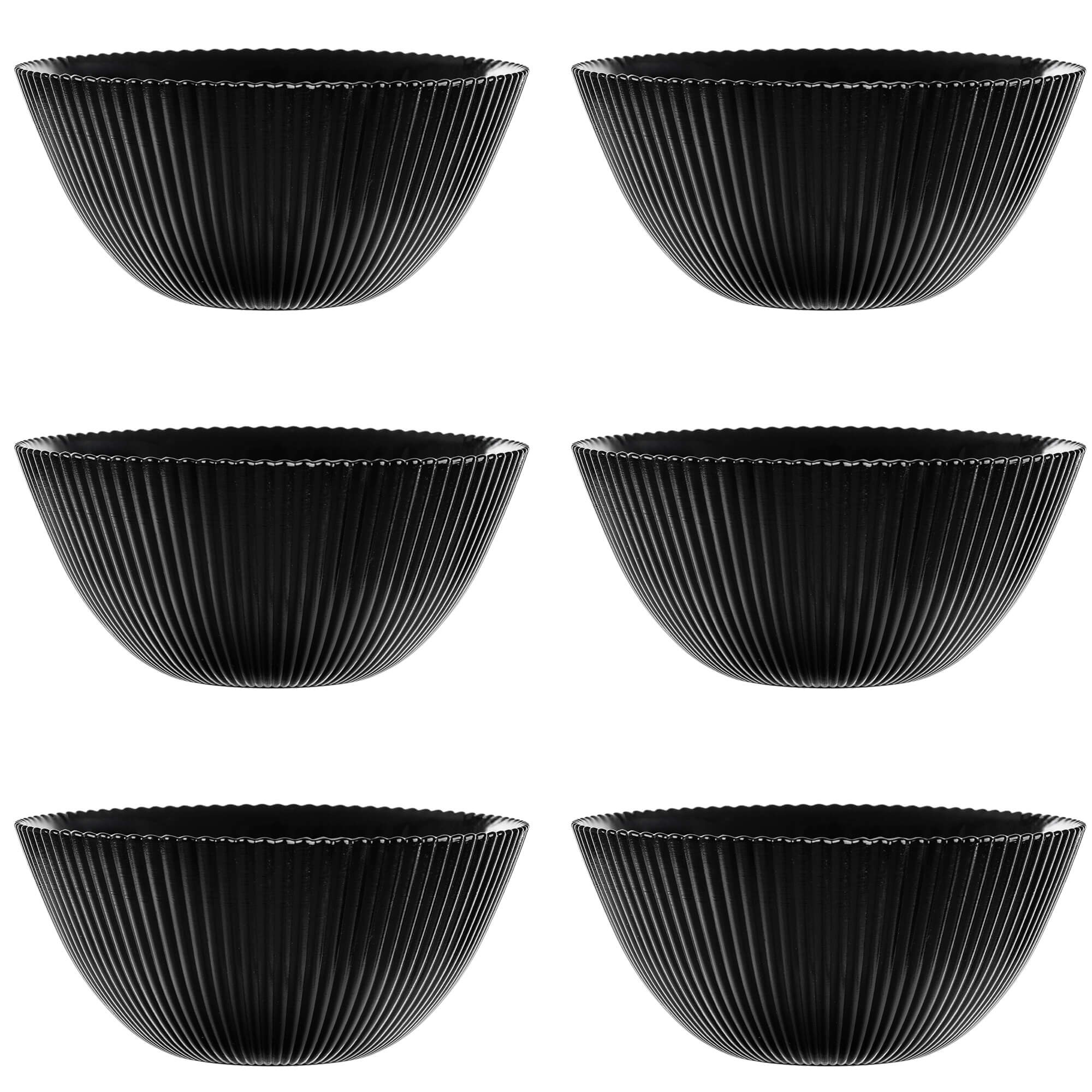 Salaterka szklana Regno 15.2 cm czarna 6 szt.