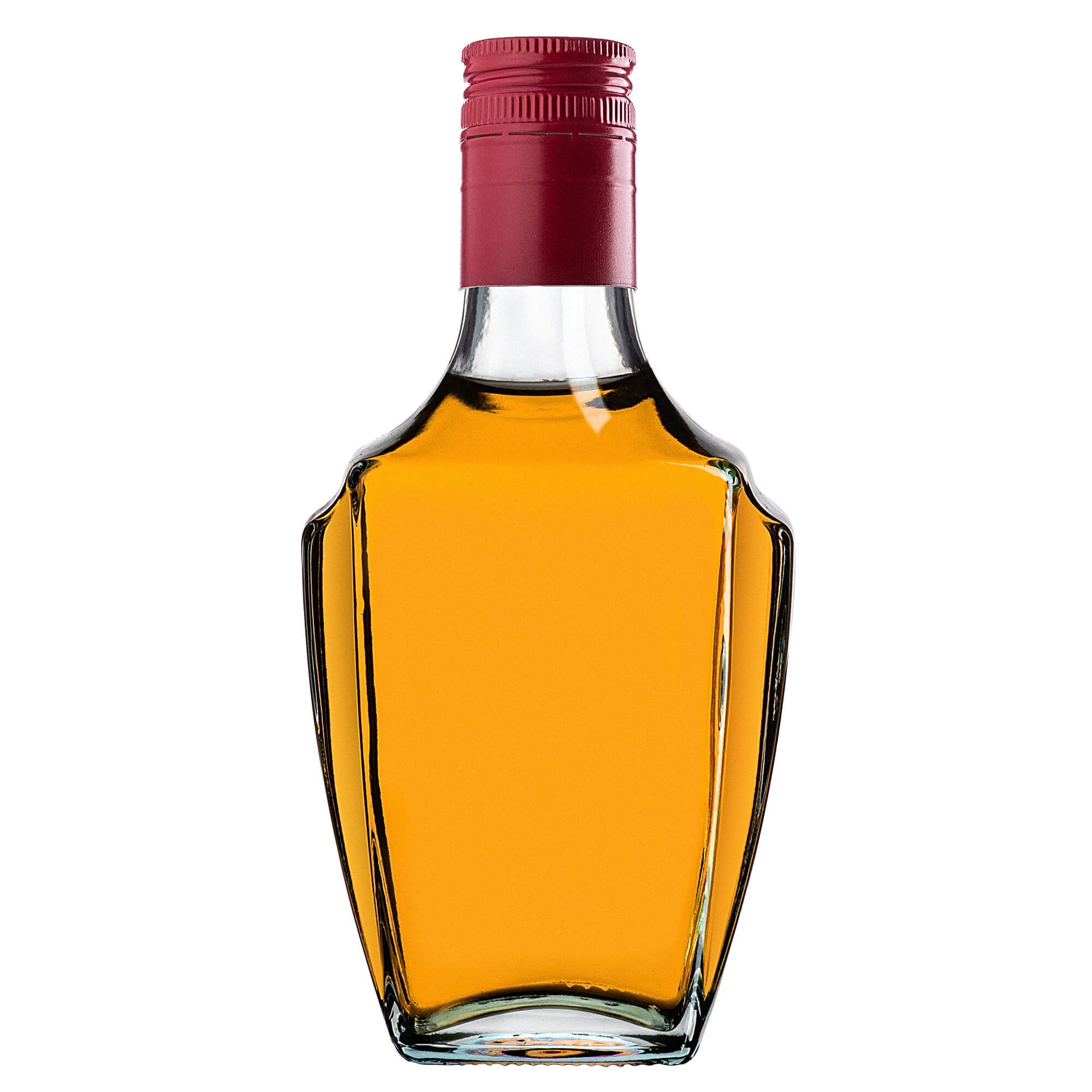 Szklana butelka na nalewkę Faenza 250ml z długą czerwoną zakrętką 10 szt.