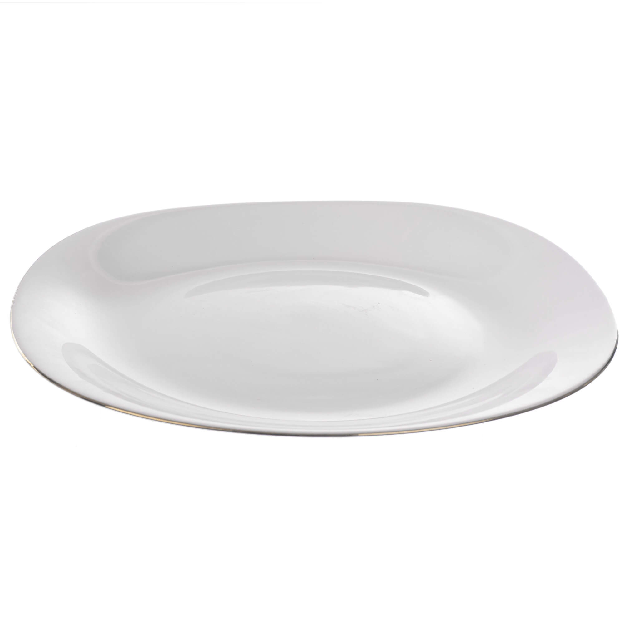 Talerz płytki Vacri 27 cm biały ze złotym rantem 1 szt.