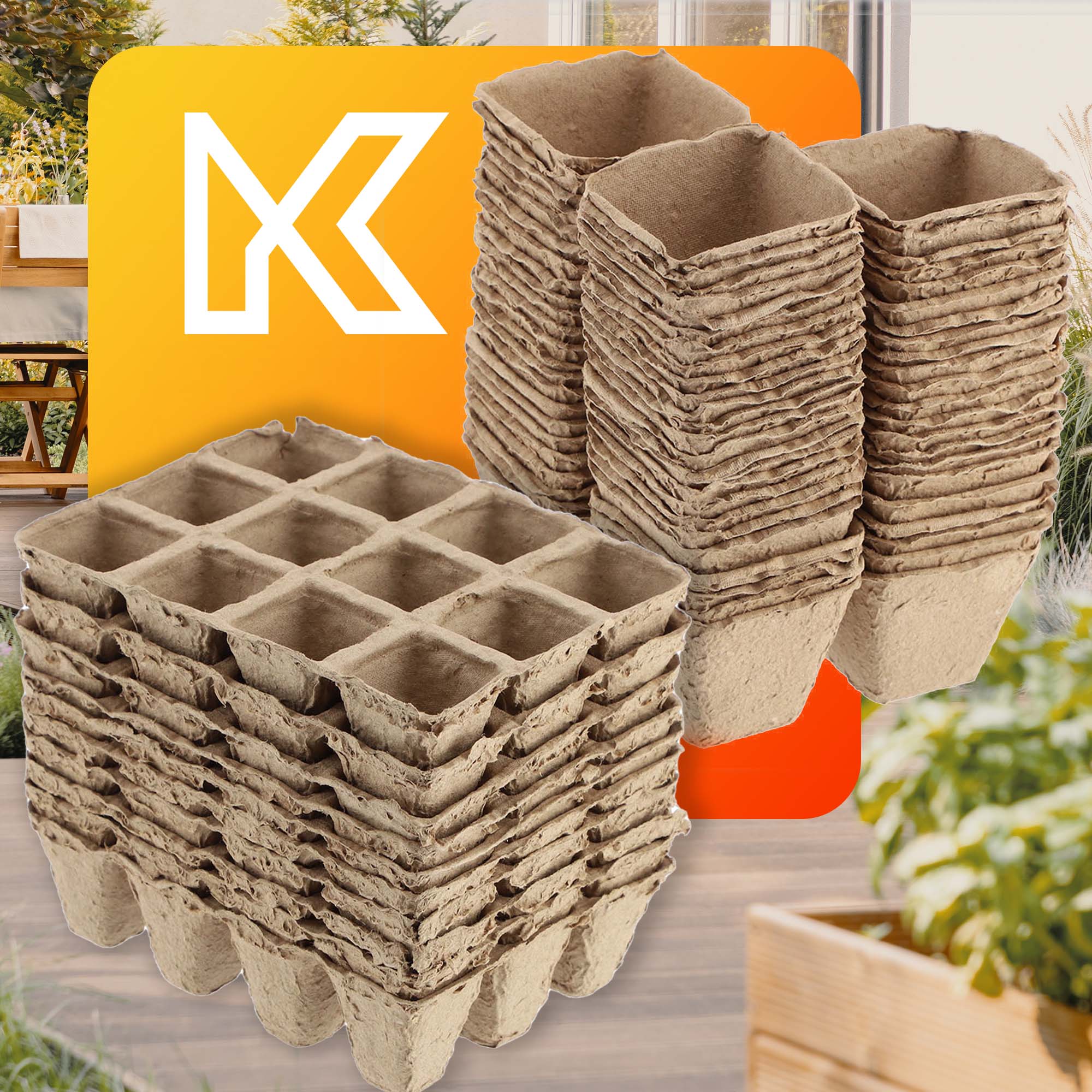 Doniczki torfowe Turgon na rozsady zestaw 10 paletek 16x12 cm + 72 doniczki 6 cm