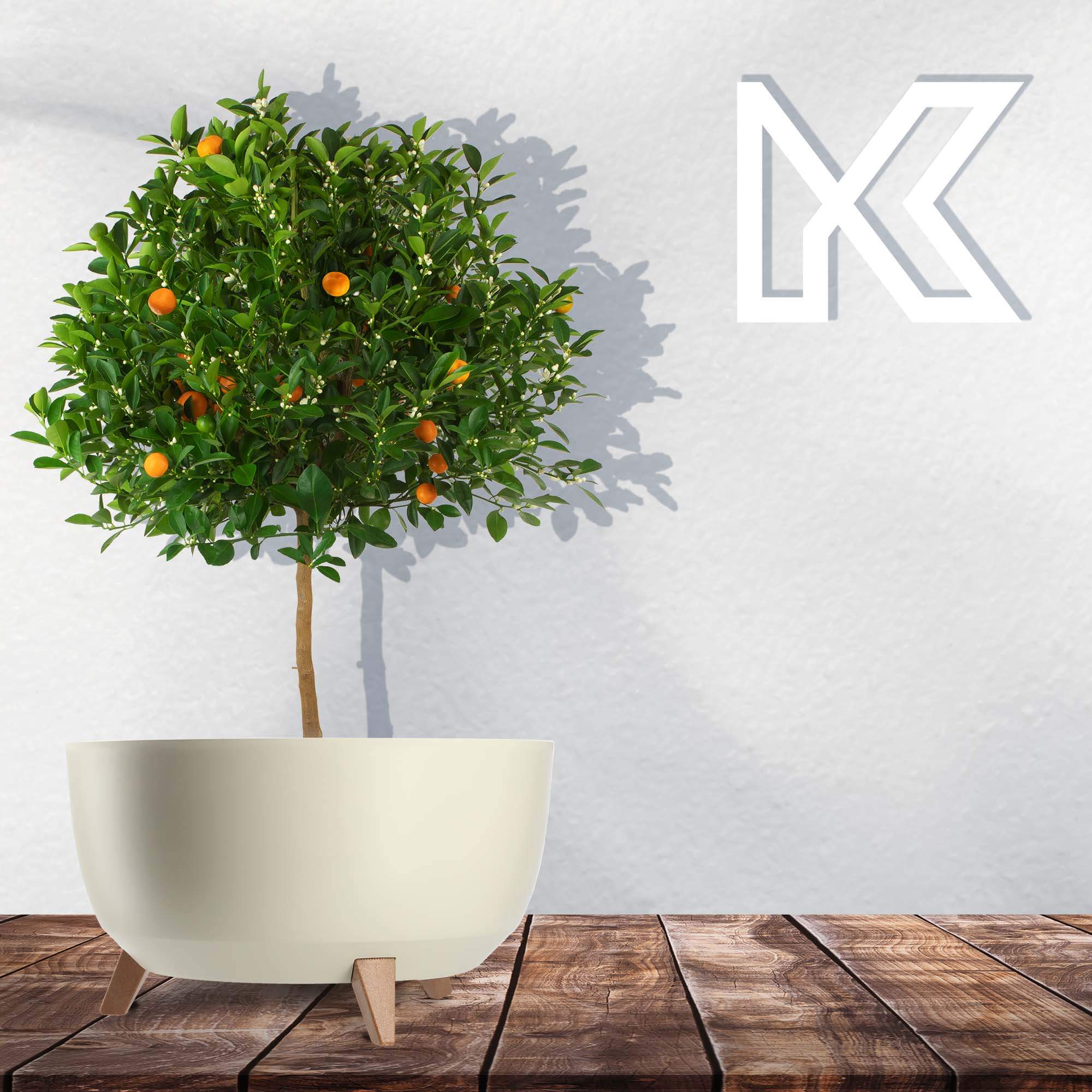 Misa na kwiaty z nóżkami 40 cm, kremowa