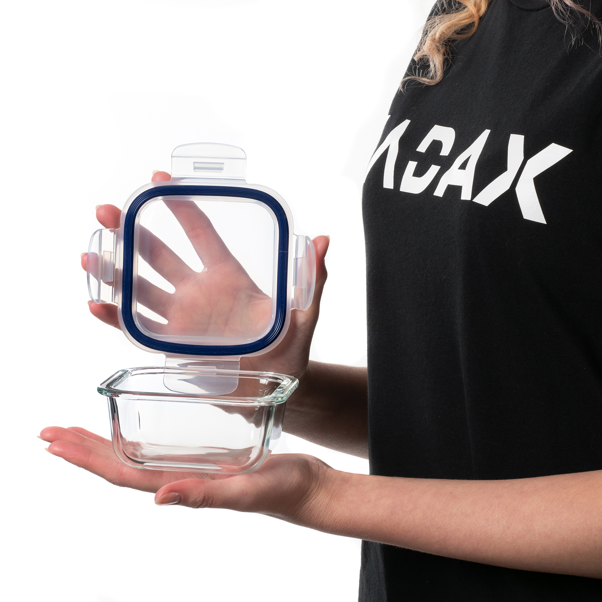 Szklany pojemnik na żywność Athie 320ml kwadratowy