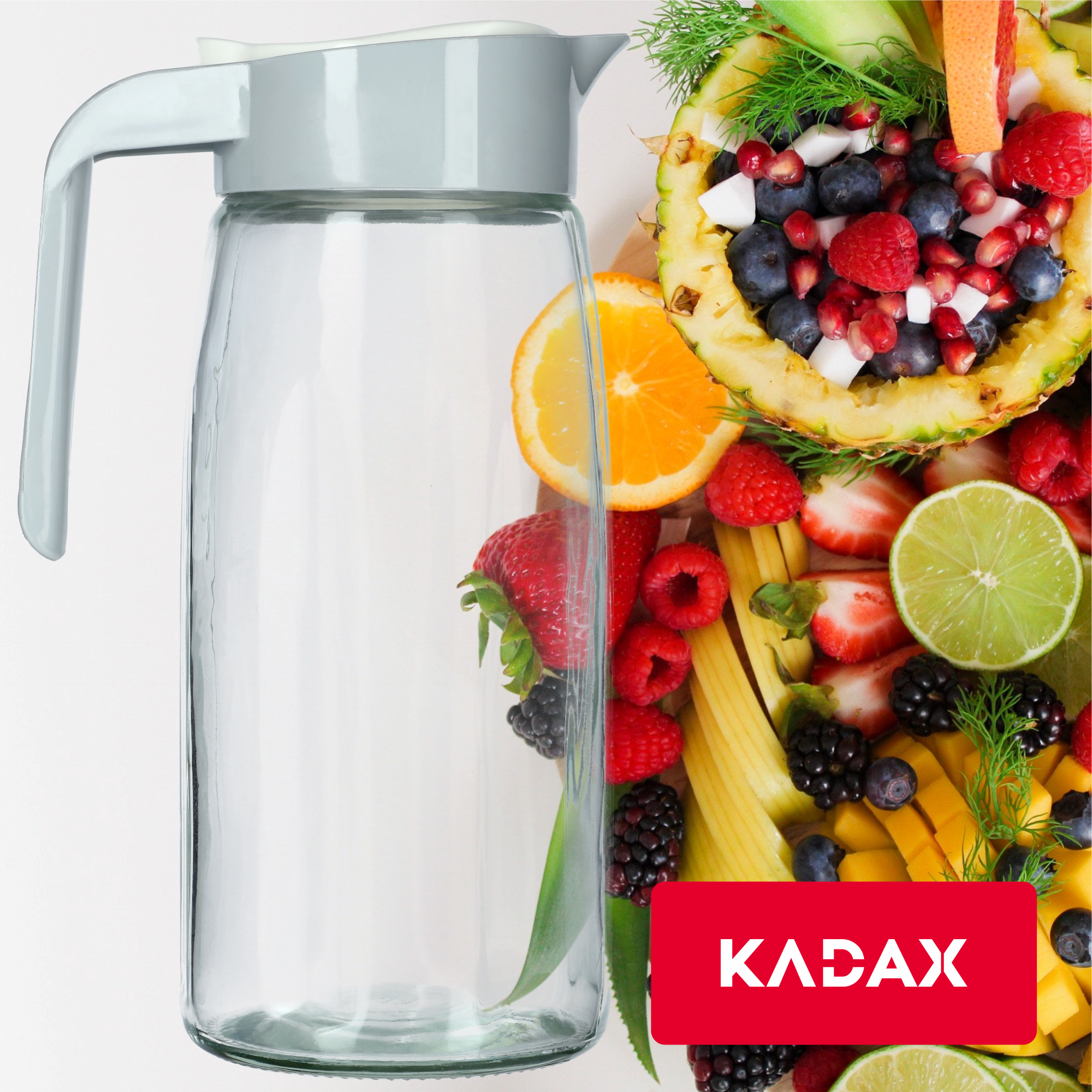 Dzbanek z pokrywką do soku i zimnych napojów 1,4L szary