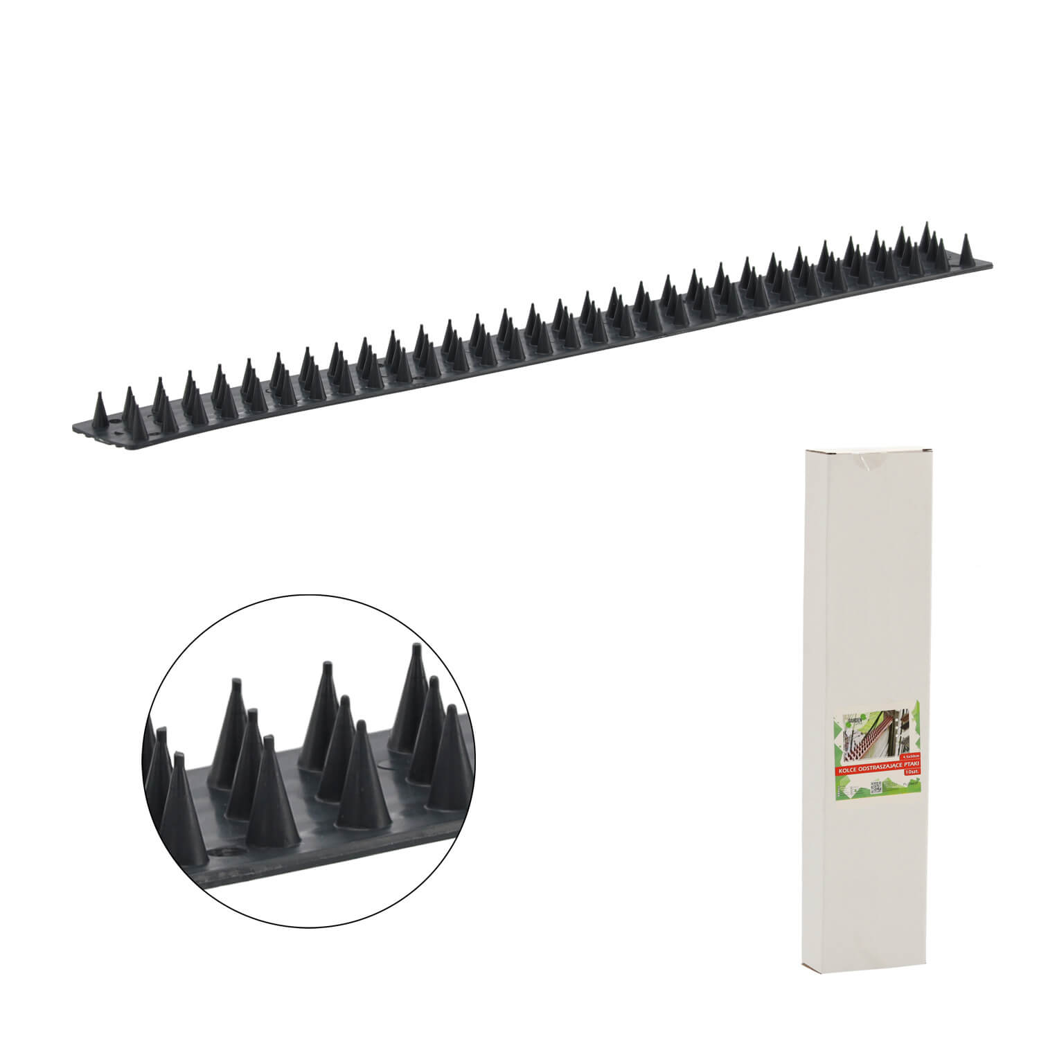 Plastikowe kolce Tosta przeciw ptakom 50 cm szare 1 szt.
