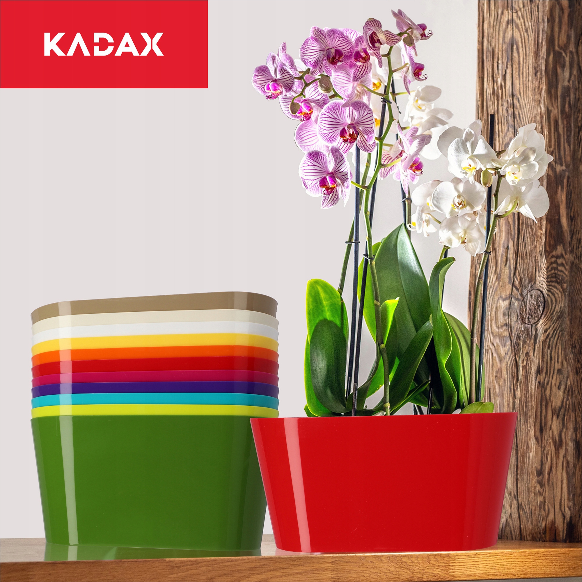 Doniczka na kwiaty owalna Pareti 27 cm, czerwona