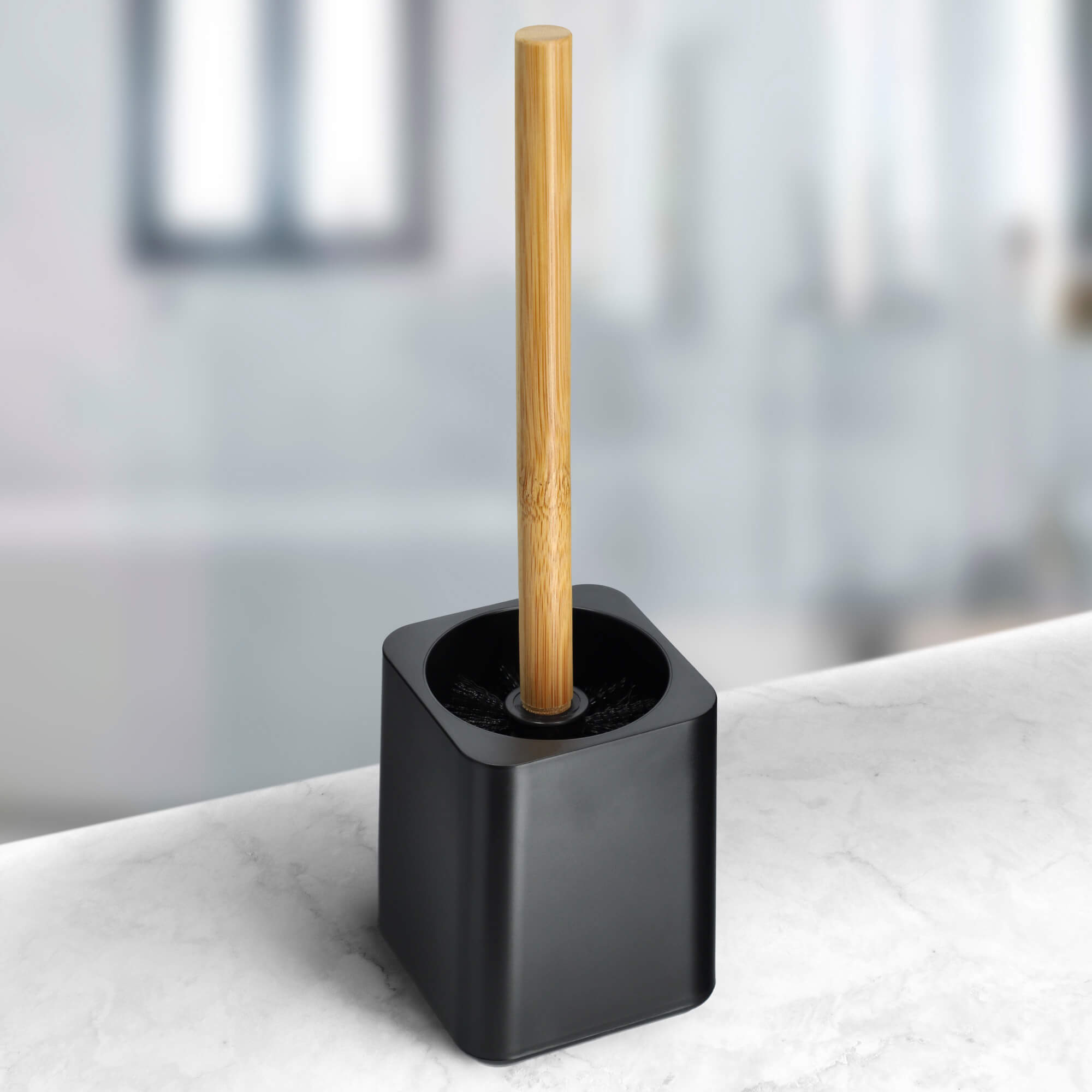 Bambusowa szczotka WC Carrara, czarna