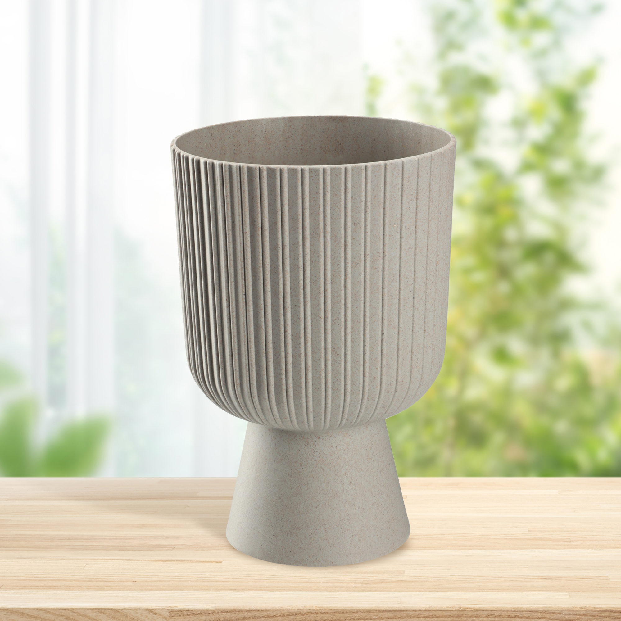 Doniczka na nóżce Golem Eco 14 cm, platyna