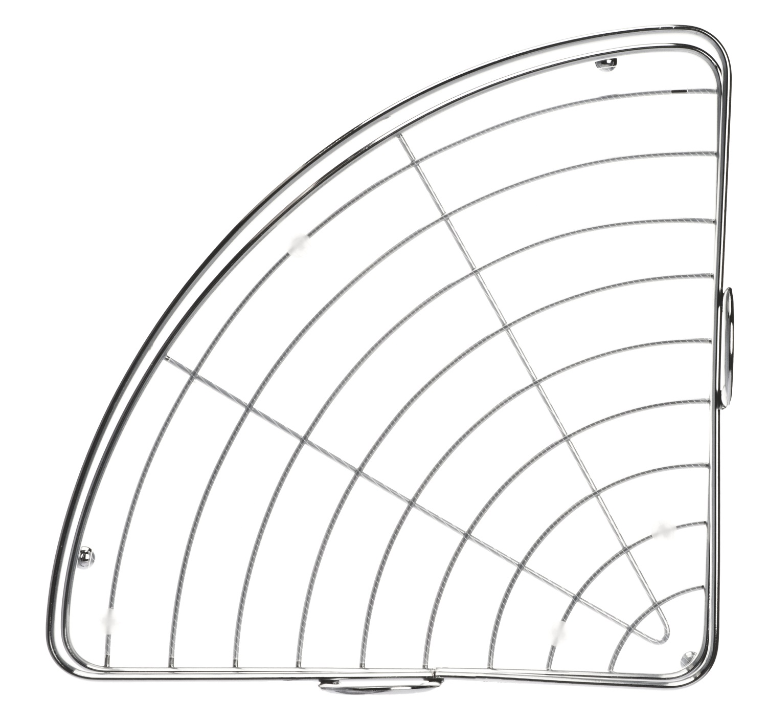 Półka łazienkowa narożna Kobuk 1-poziomowa srebrna