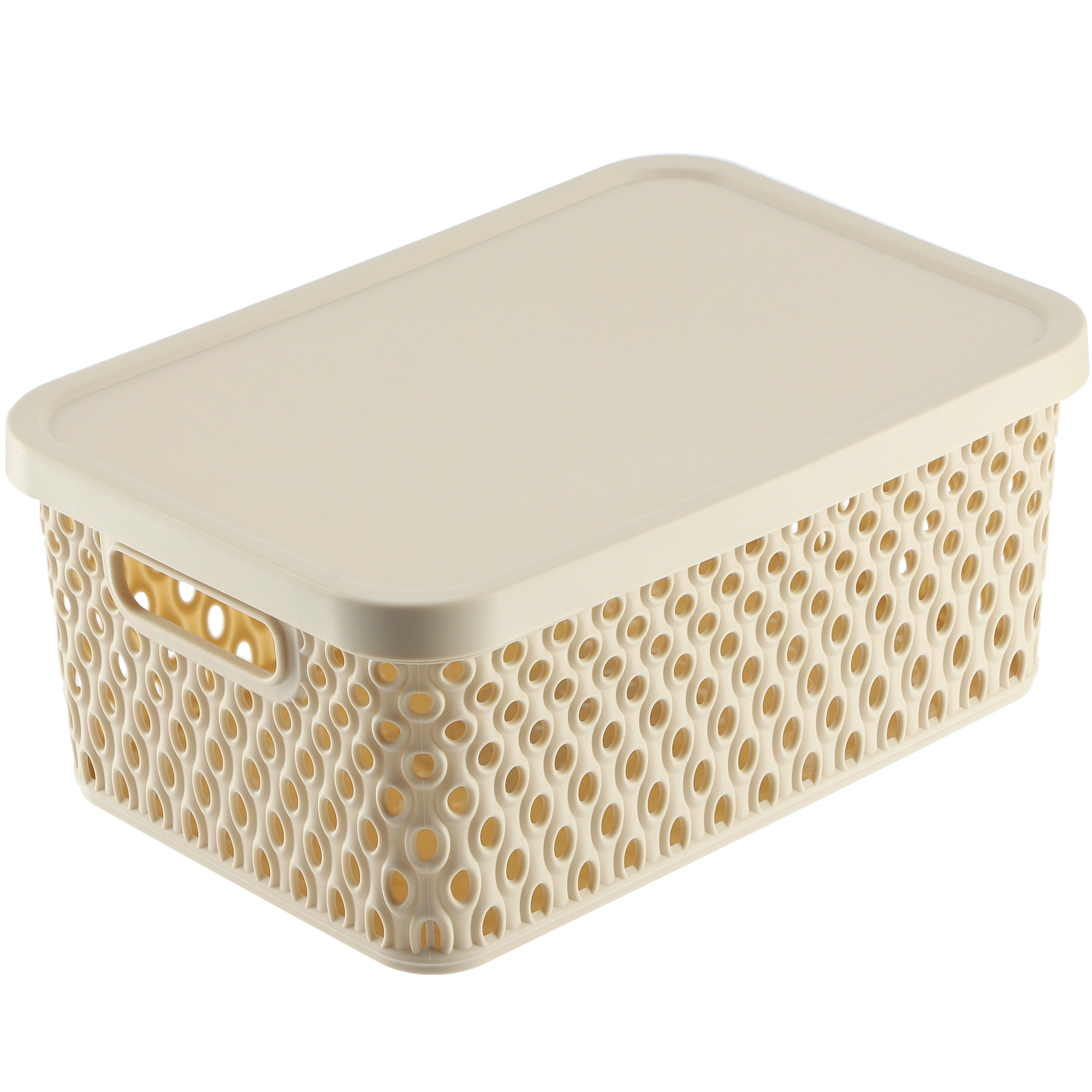 Koszyk z pokrywą do przechowywania Pau 4,5L beżowy